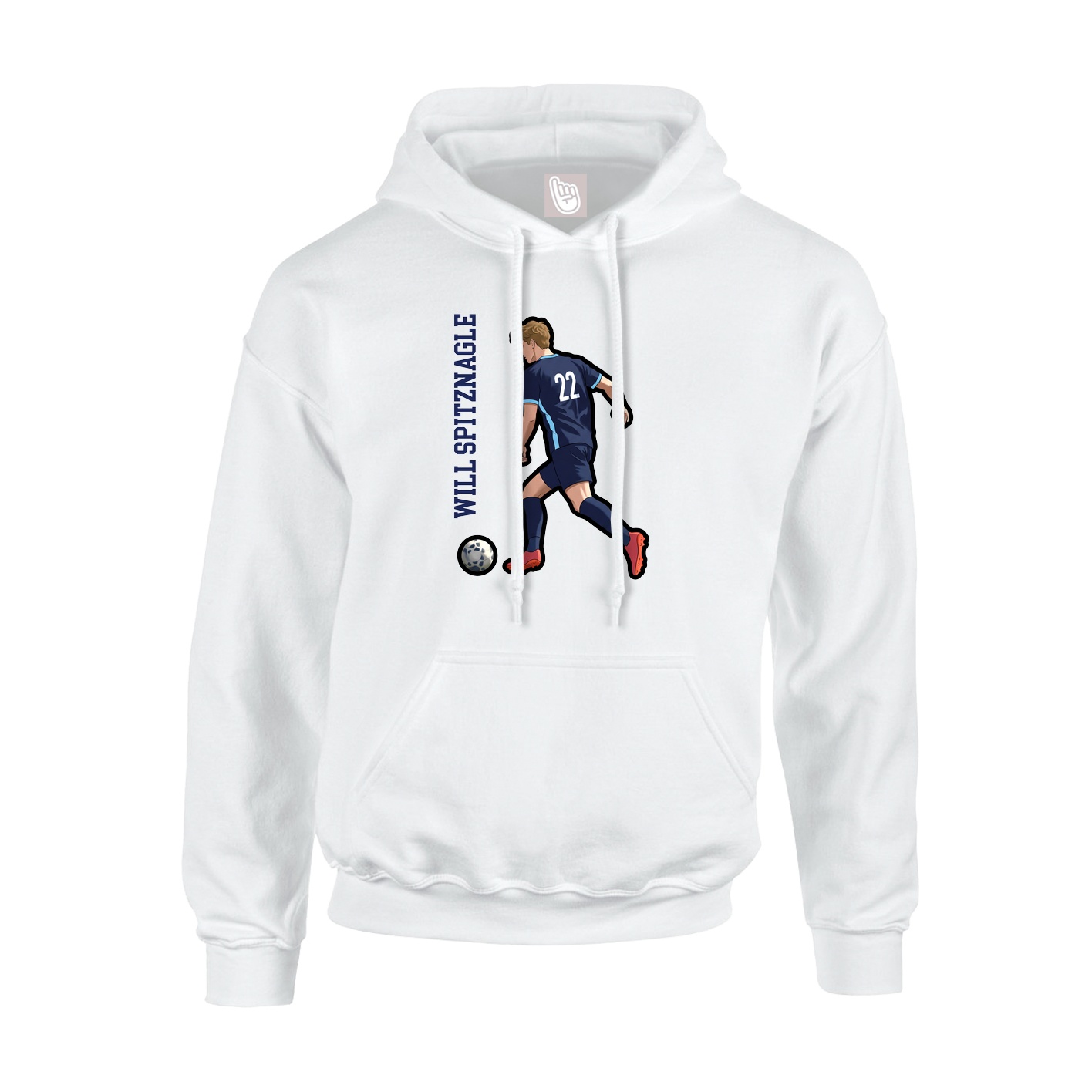 Hoodie — Name Vertical in White