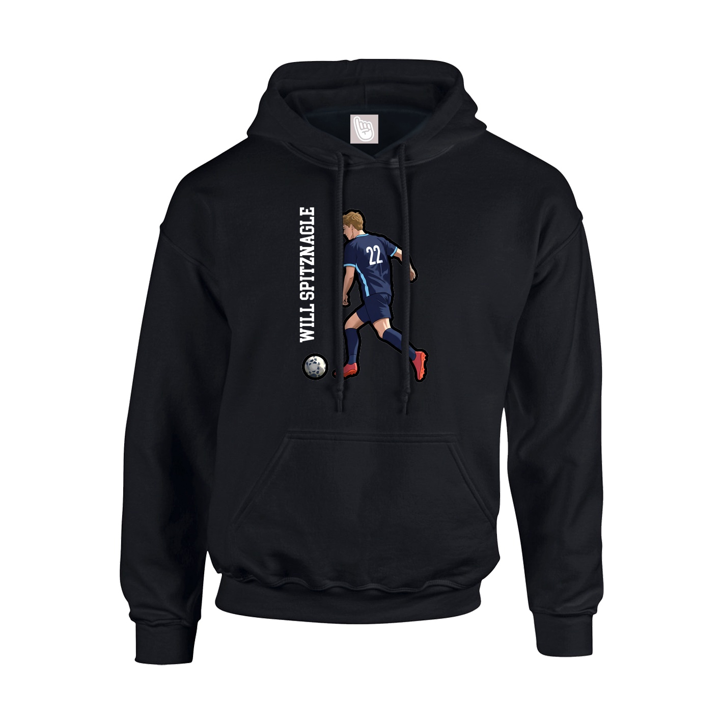 Youth Hoodie — Name Vertical in Black