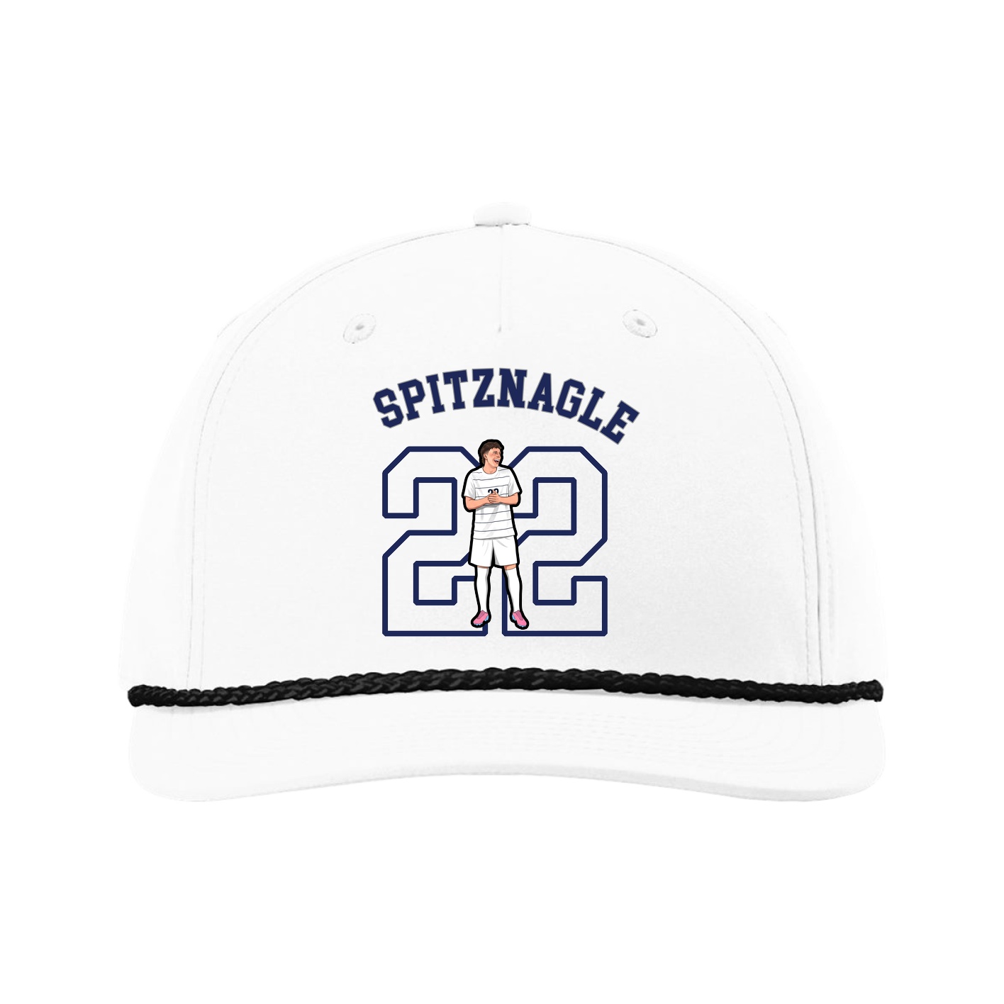 Five-Panel Classic Rope Cap — Shirsey Arch in White