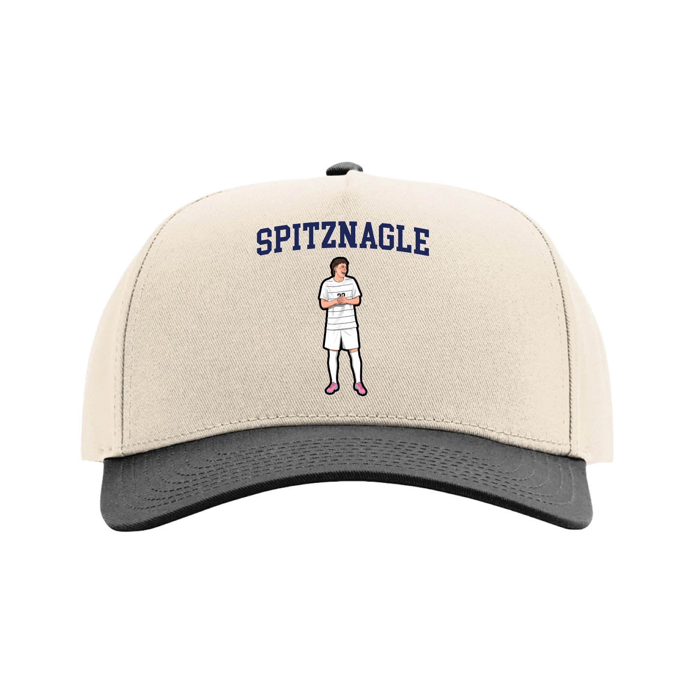 Full Fabric Five-Panel Champ Cap — Shirsey in Cream/Black
