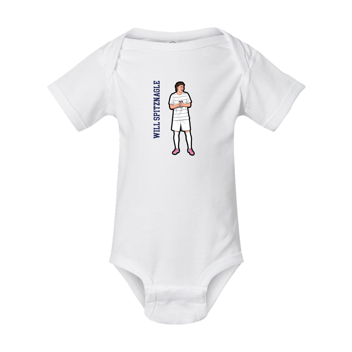 Baby Onesie — Name Vertical in White