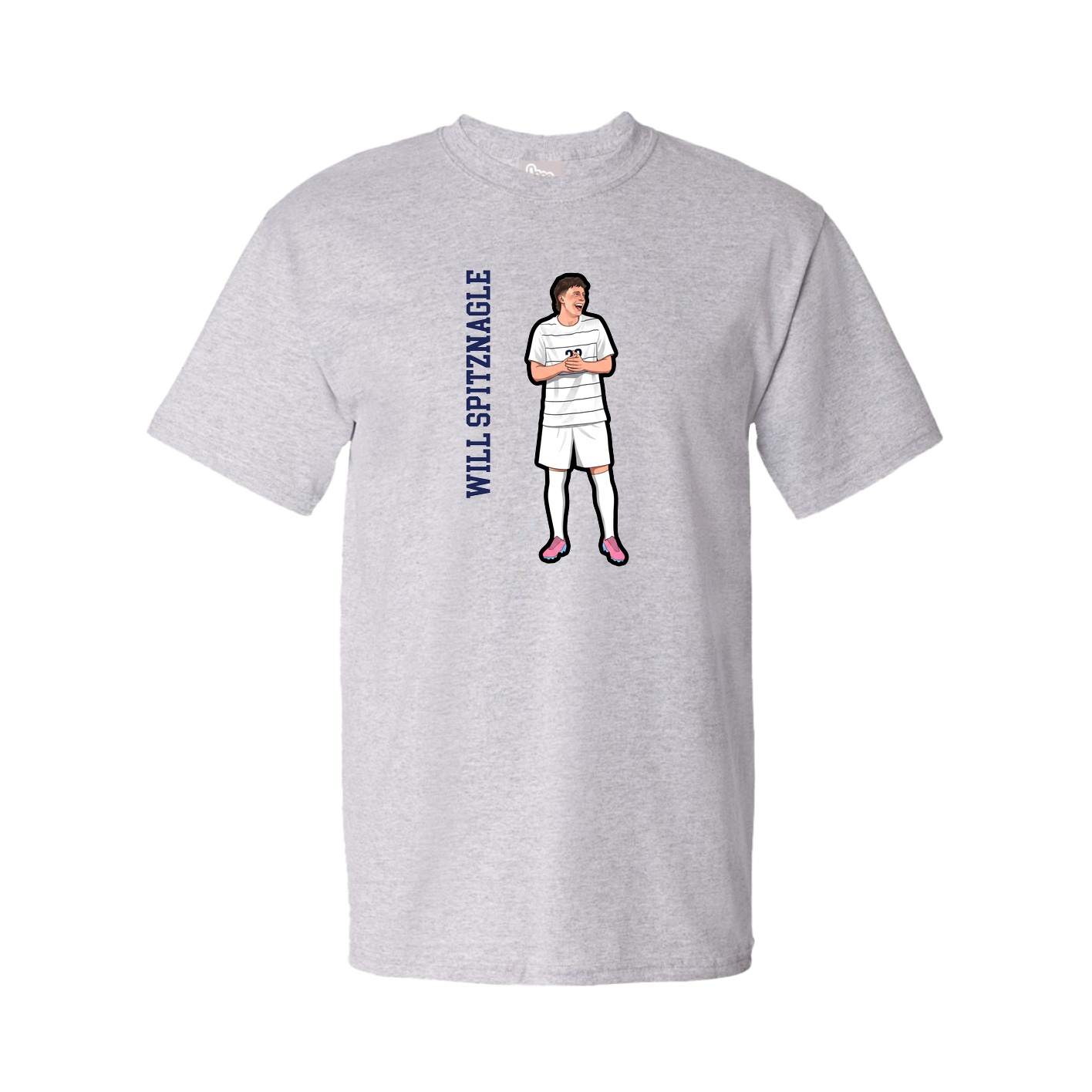 Tee — Name Vertical in Grey