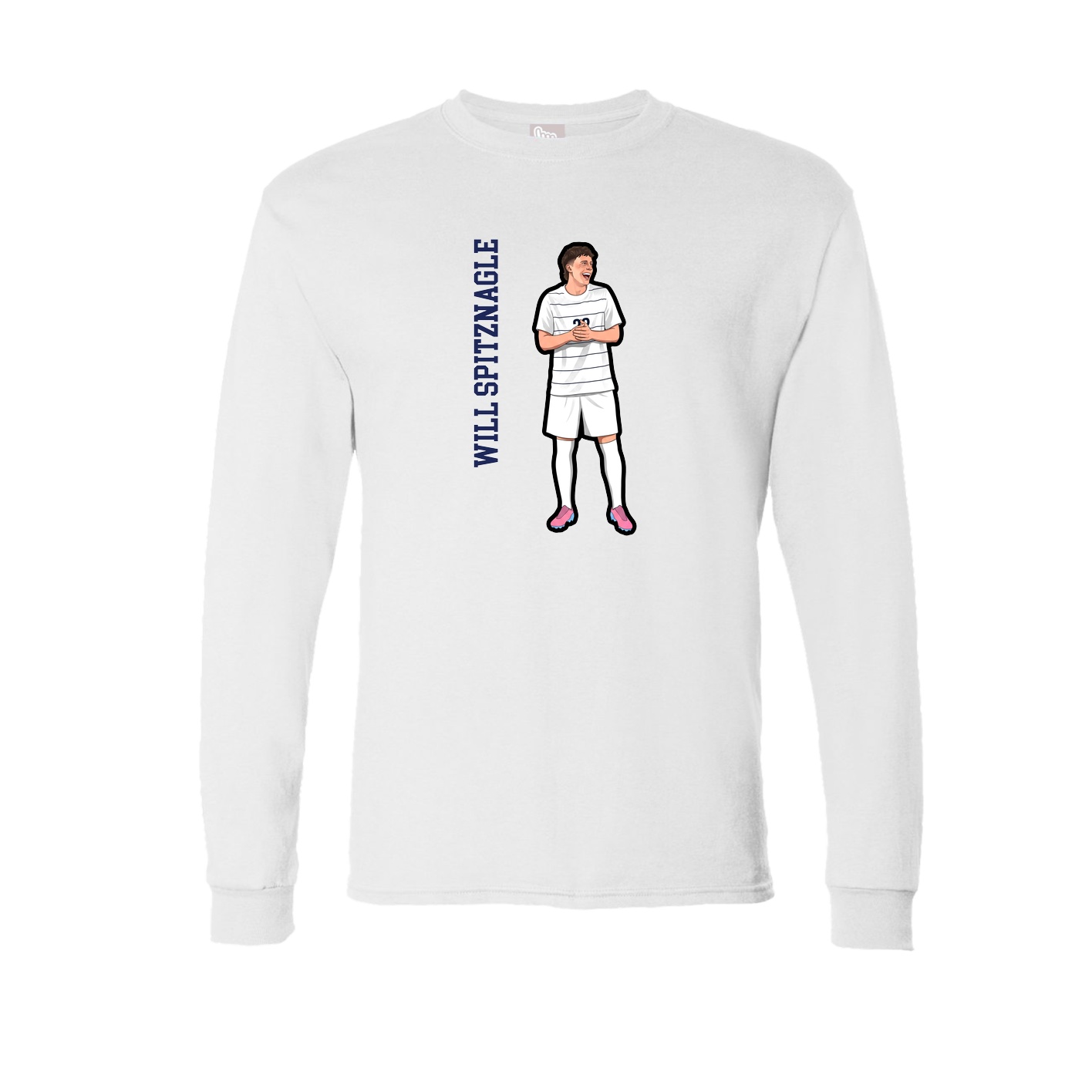 Long Sleeve Tee — Name Vertical in White