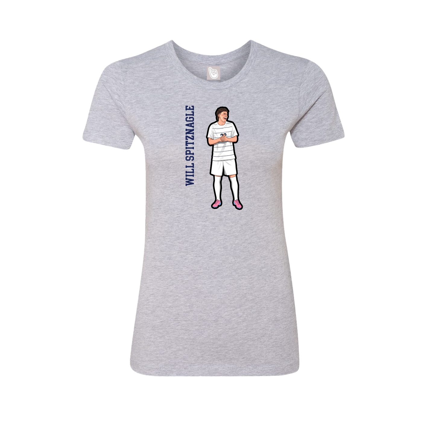 Womens Tee — Name Vertical in Grey