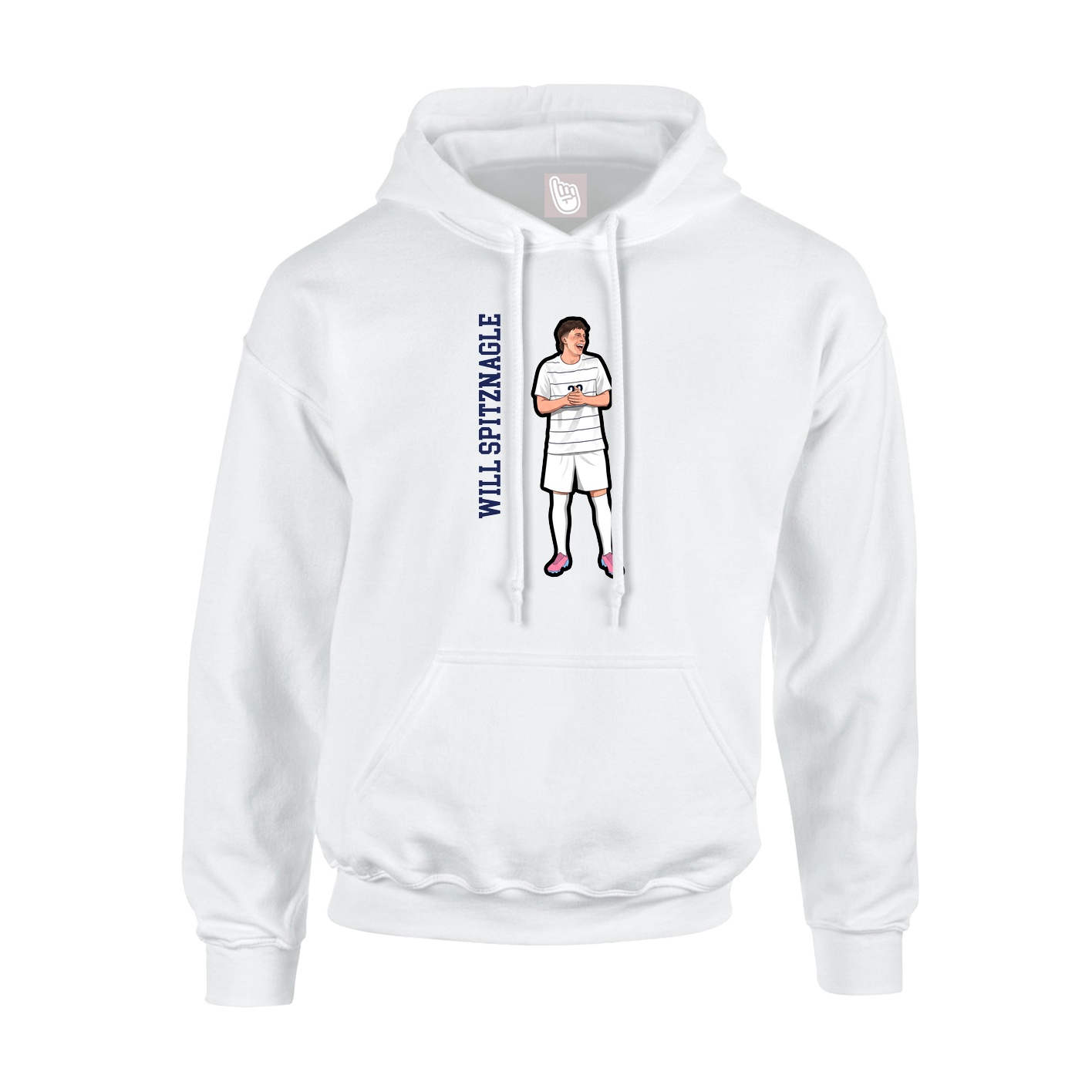 Hoodie — Name Vertical in White