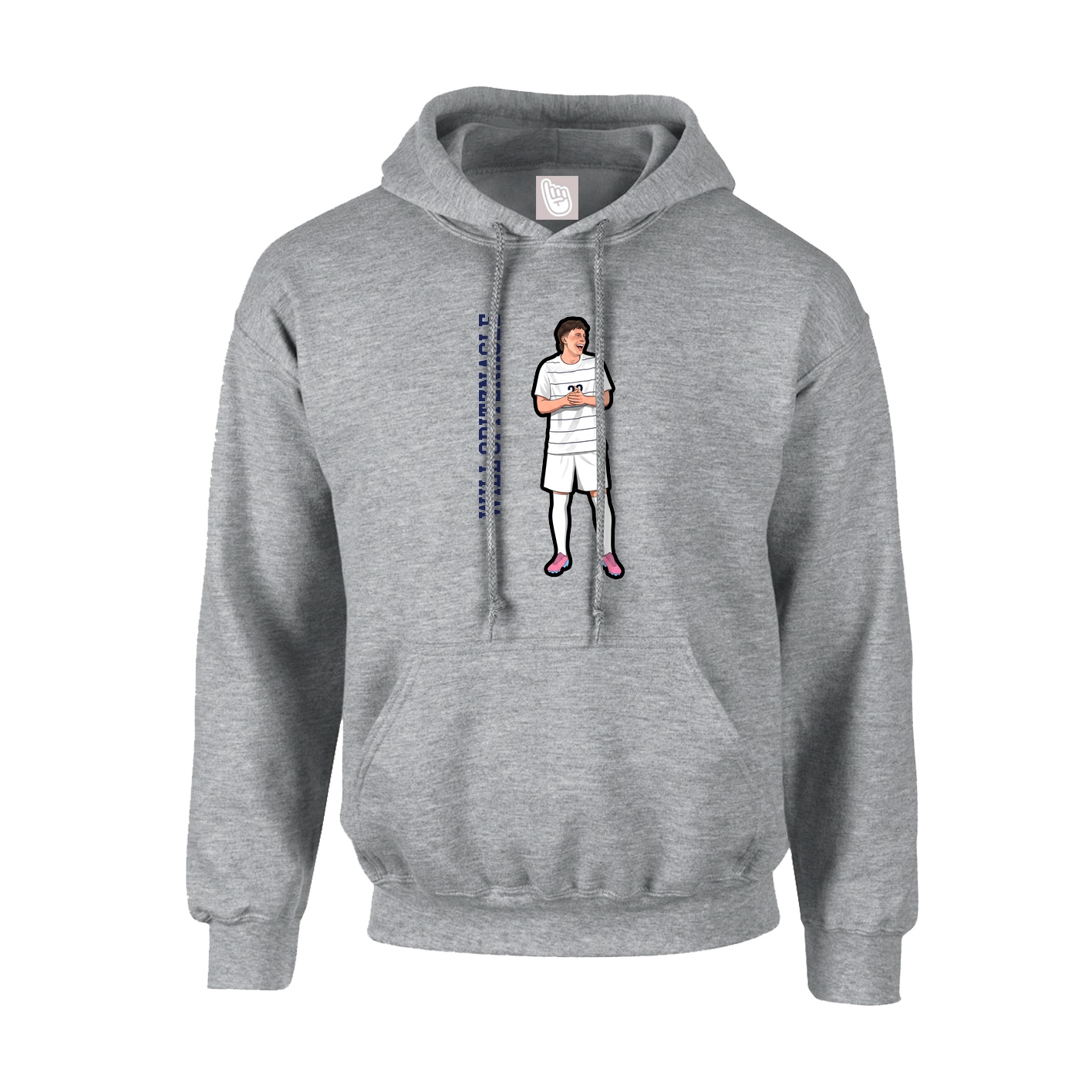 Youth Hoodie — Name Vertical in Grey