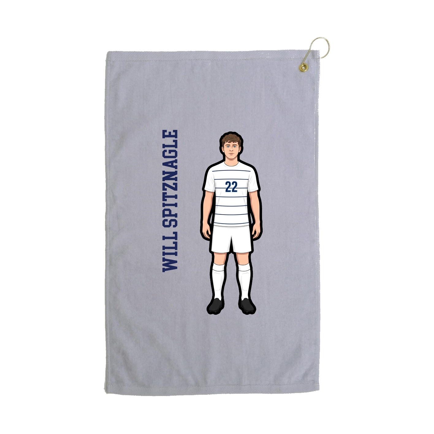 Golf Towel — Name Vertical in Grey