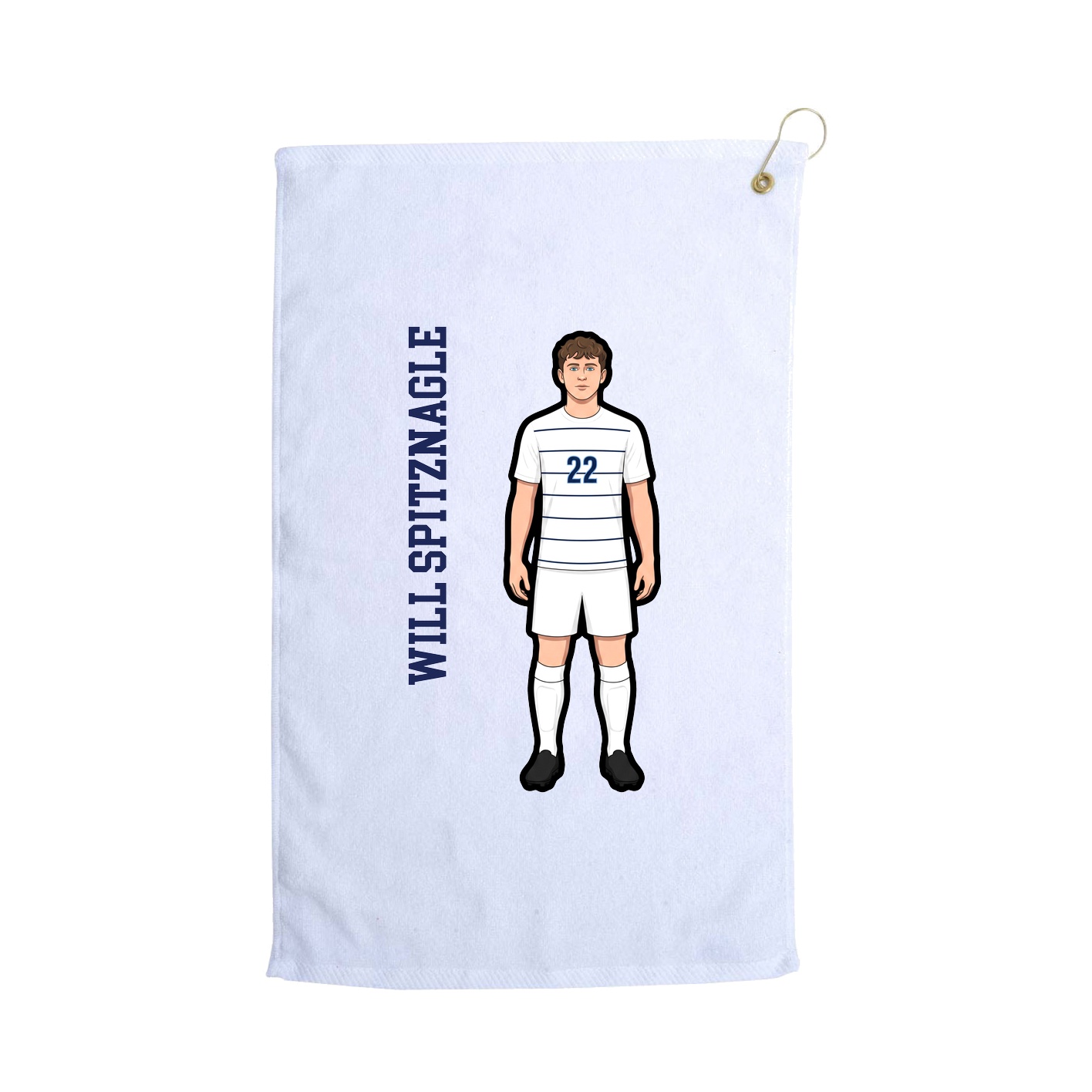Golf Towel — Name Vertical in White