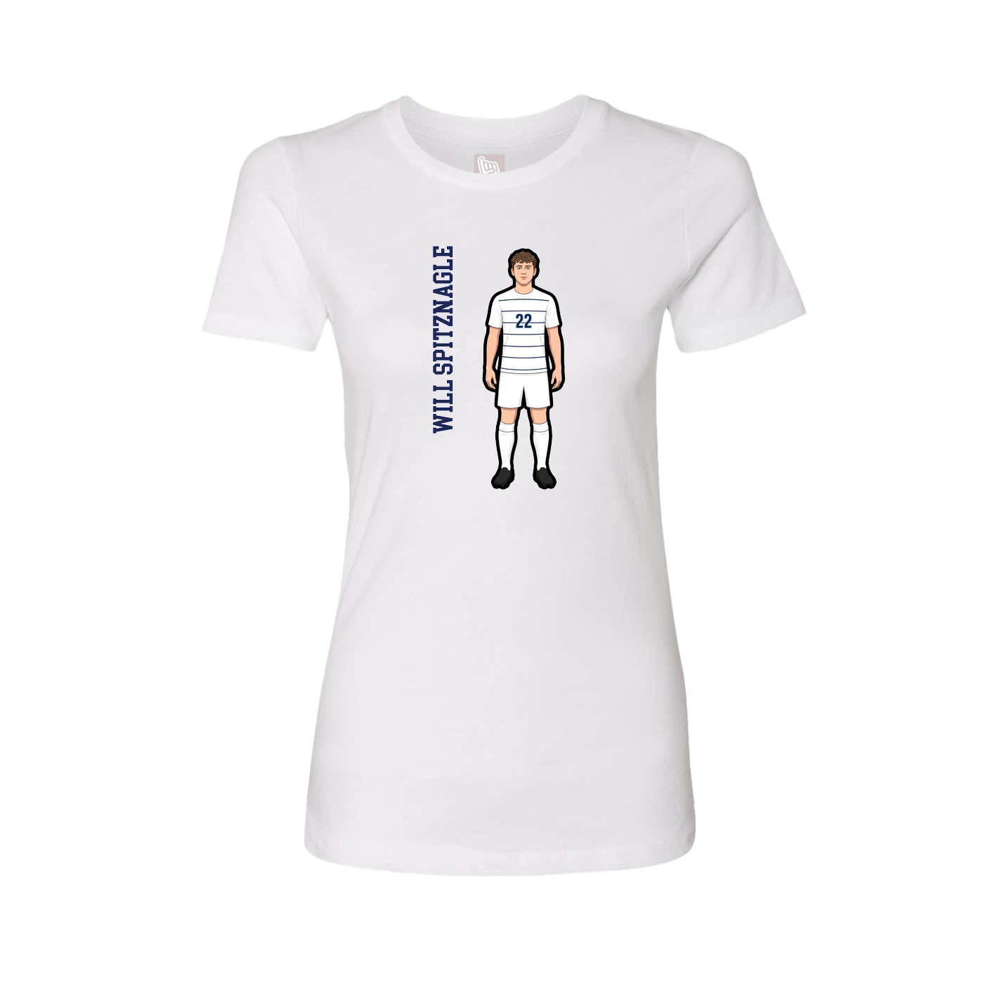 Womens Tee — Name Vertical in White