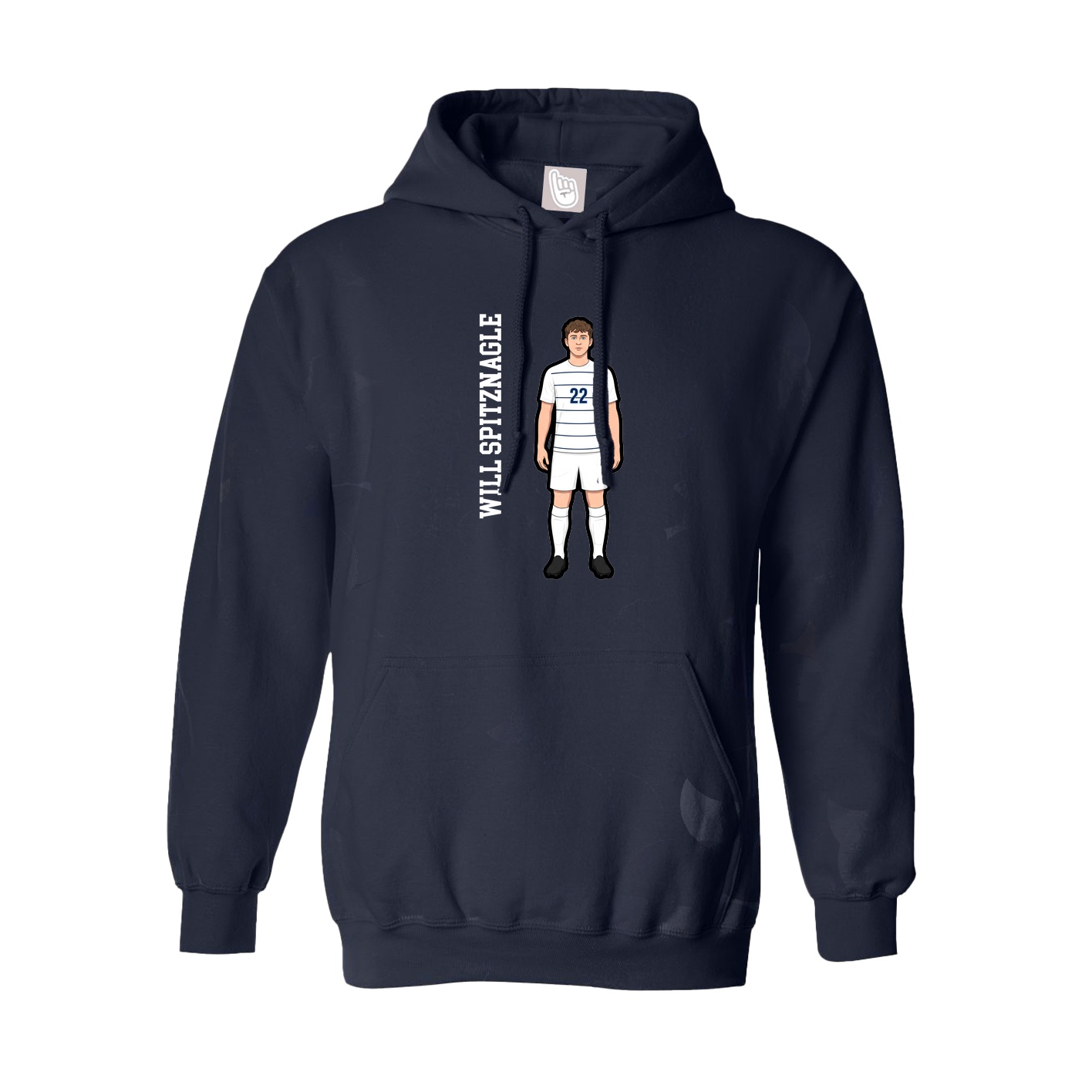 Hoodie — Name Vertical in Navy