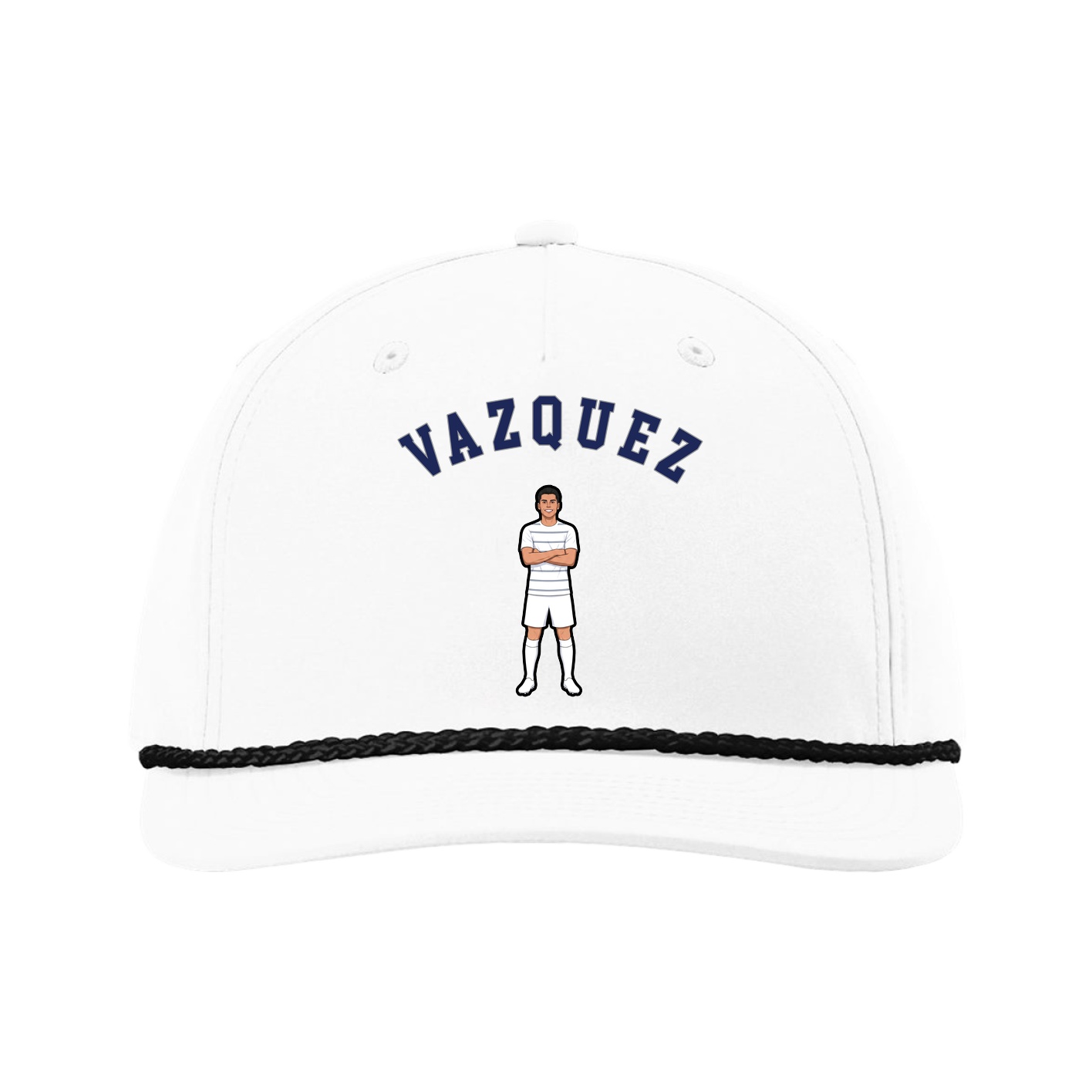 Five-Panel Classic Rope Cap — Shirsey Arch in White