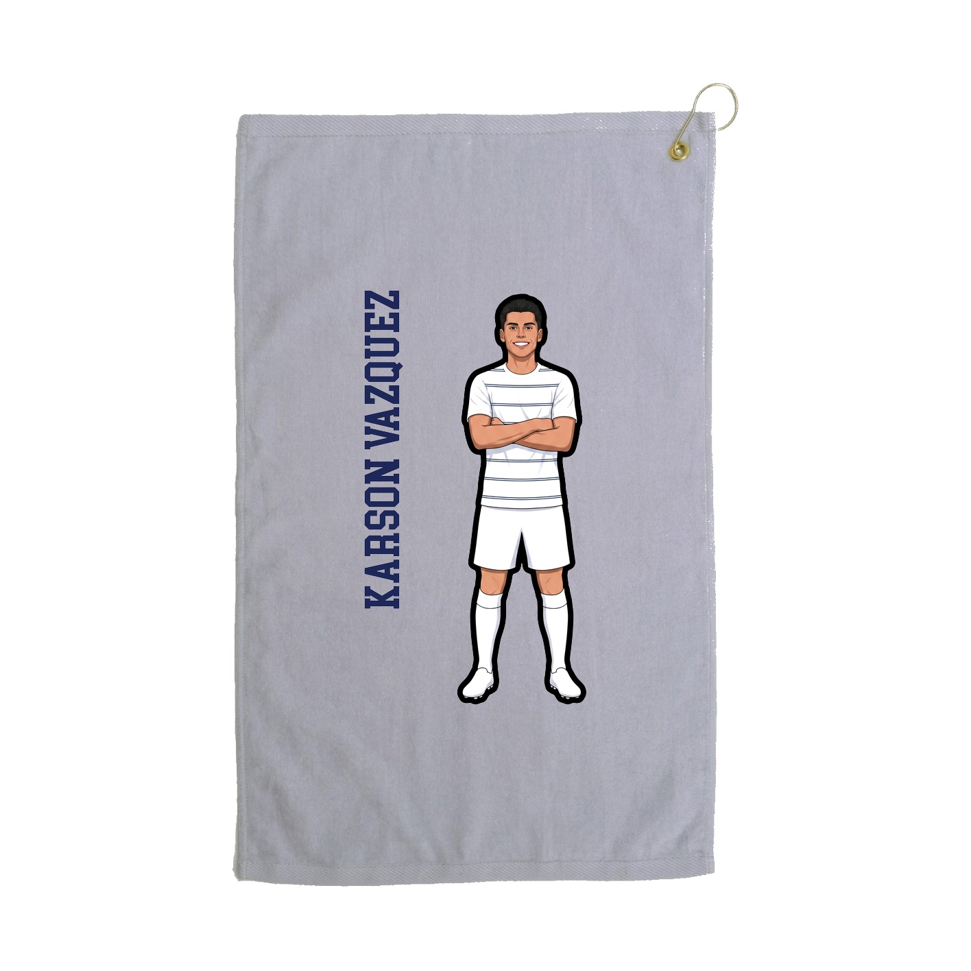 Golf Towel — Name Vertical in Grey