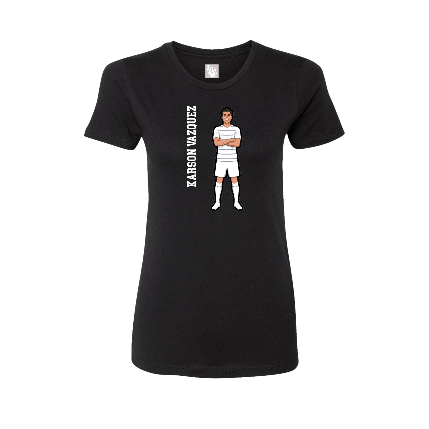 Fitted Women's Tee — Name Vertical in Black