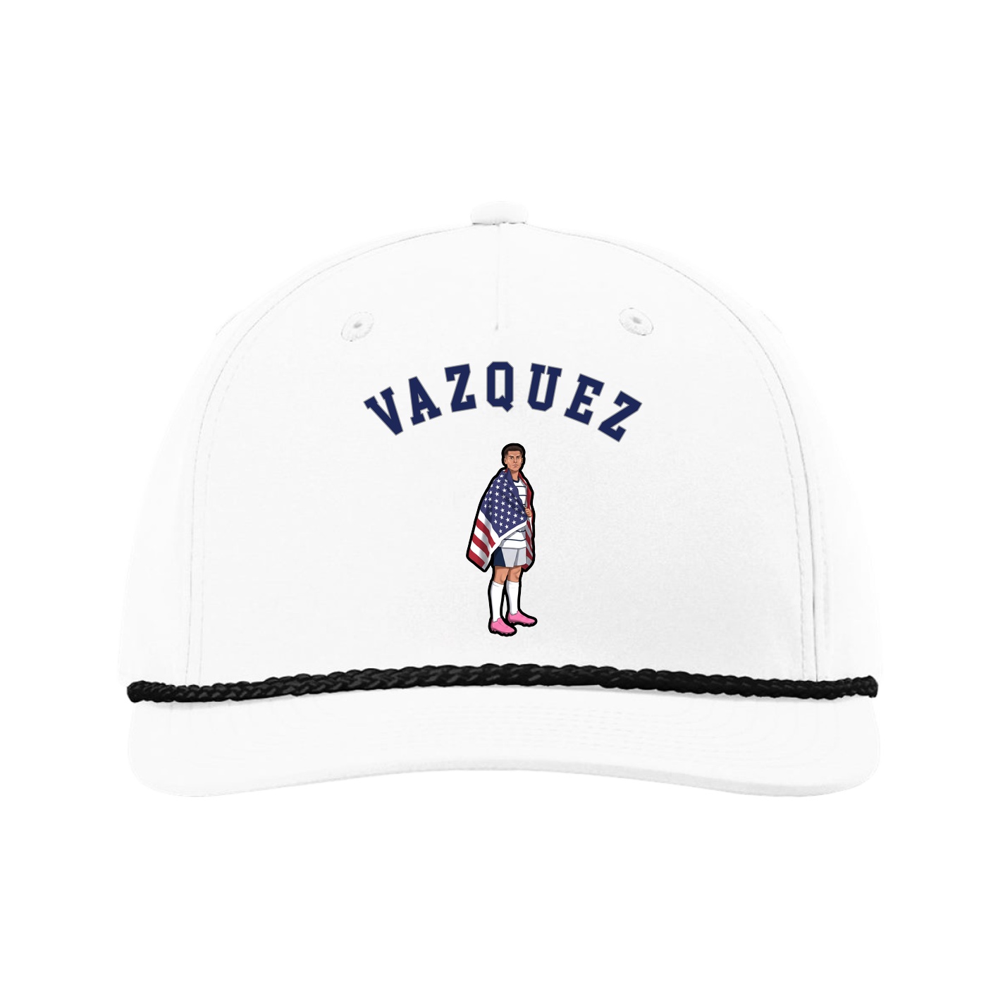 Five-Panel Classic Rope Cap — Shirsey Arch in White