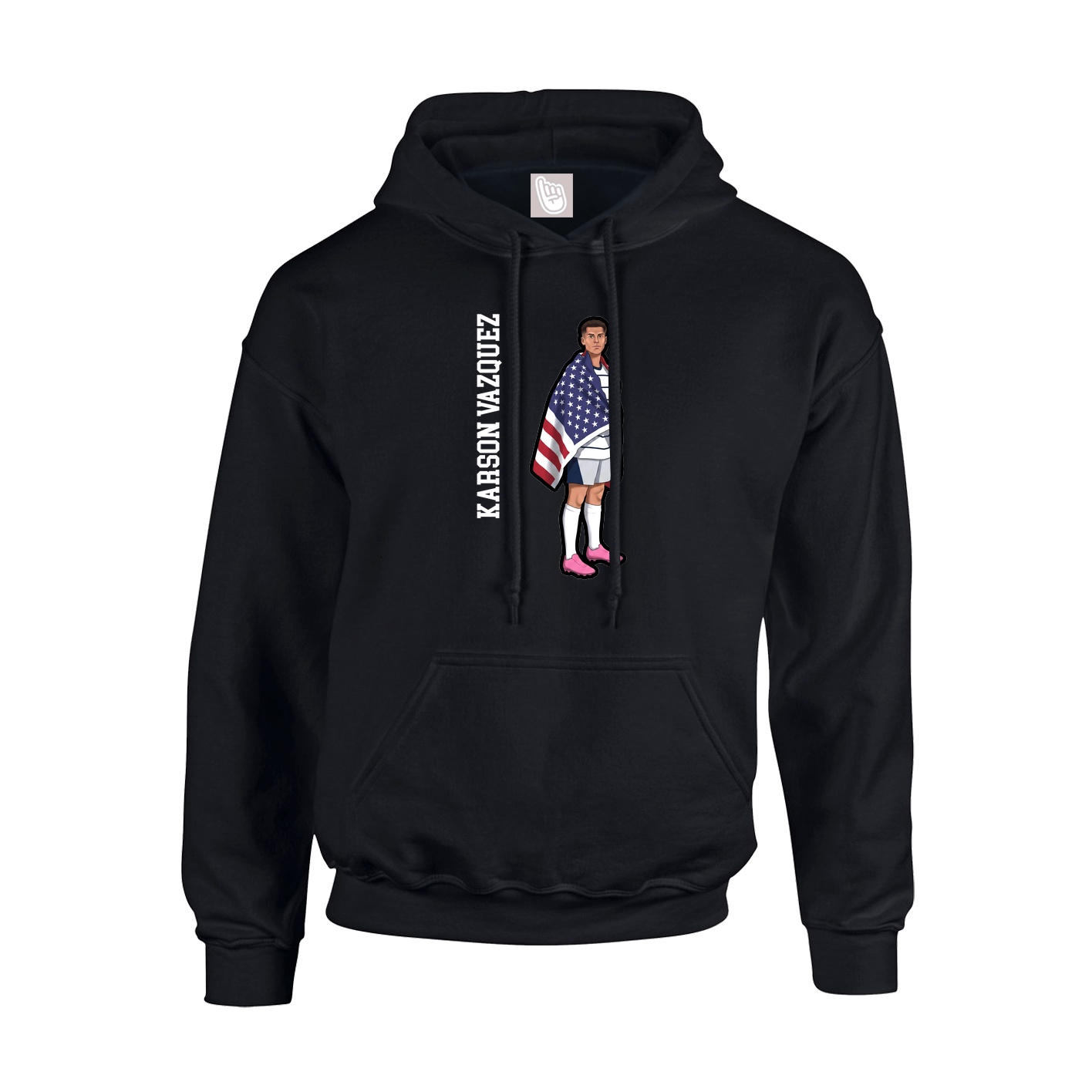 Hoodie — Name Vertical in Black