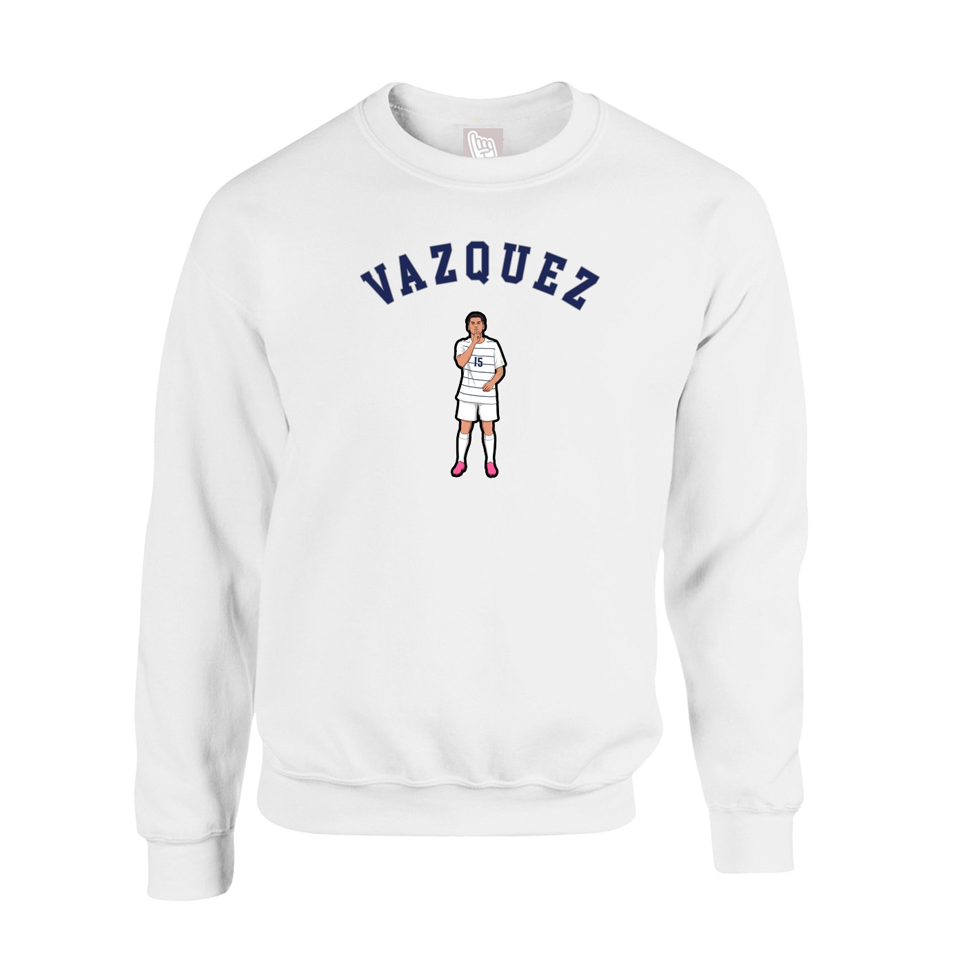 Fleece Crew — Shirsey Arch in White