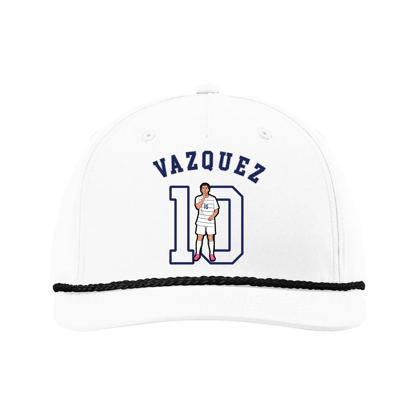 Five-Panel Classic Rope Cap — Shirsey Arch in White
