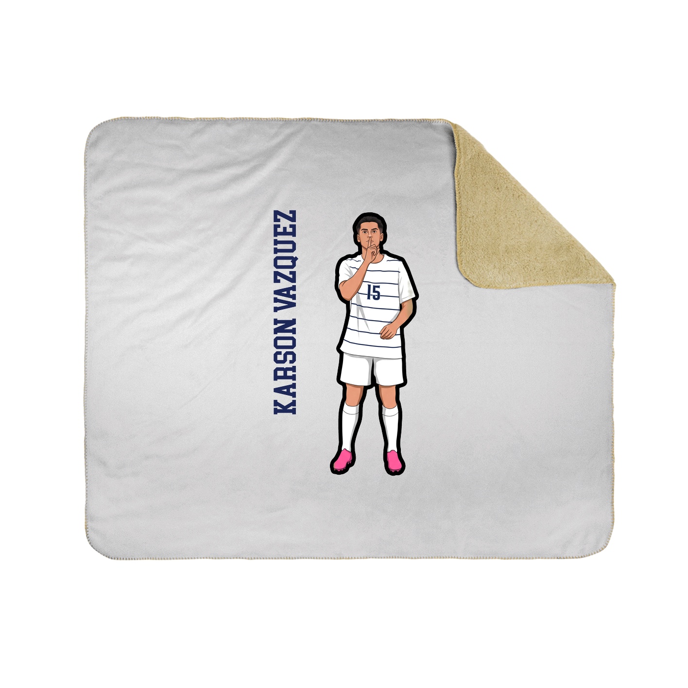 Throw Blanket — Name Vertical in White