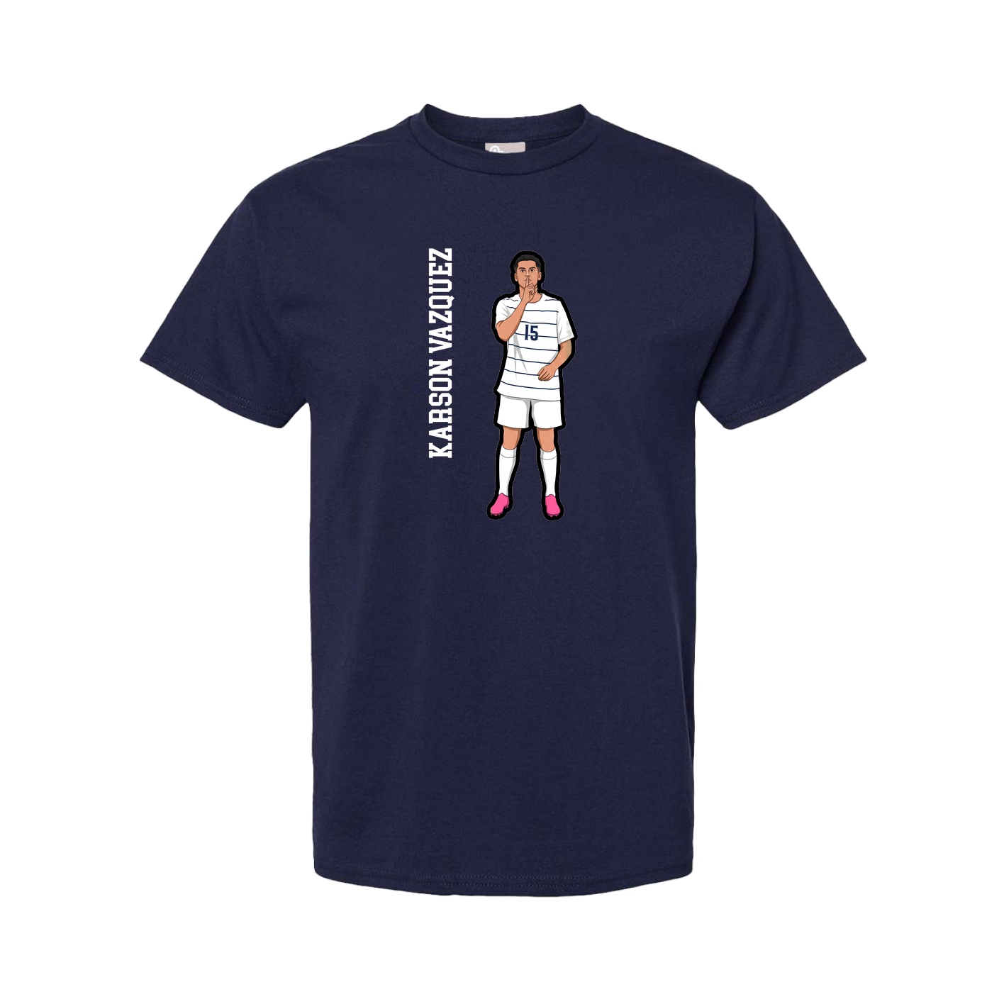 Youth Tee — Name Vertical in Navy