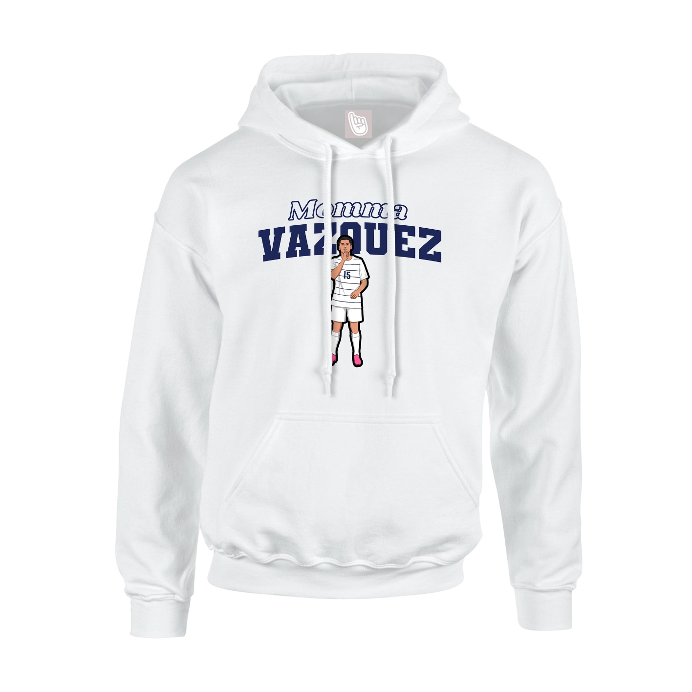Youth Hoodie — Mothers Day Block in White