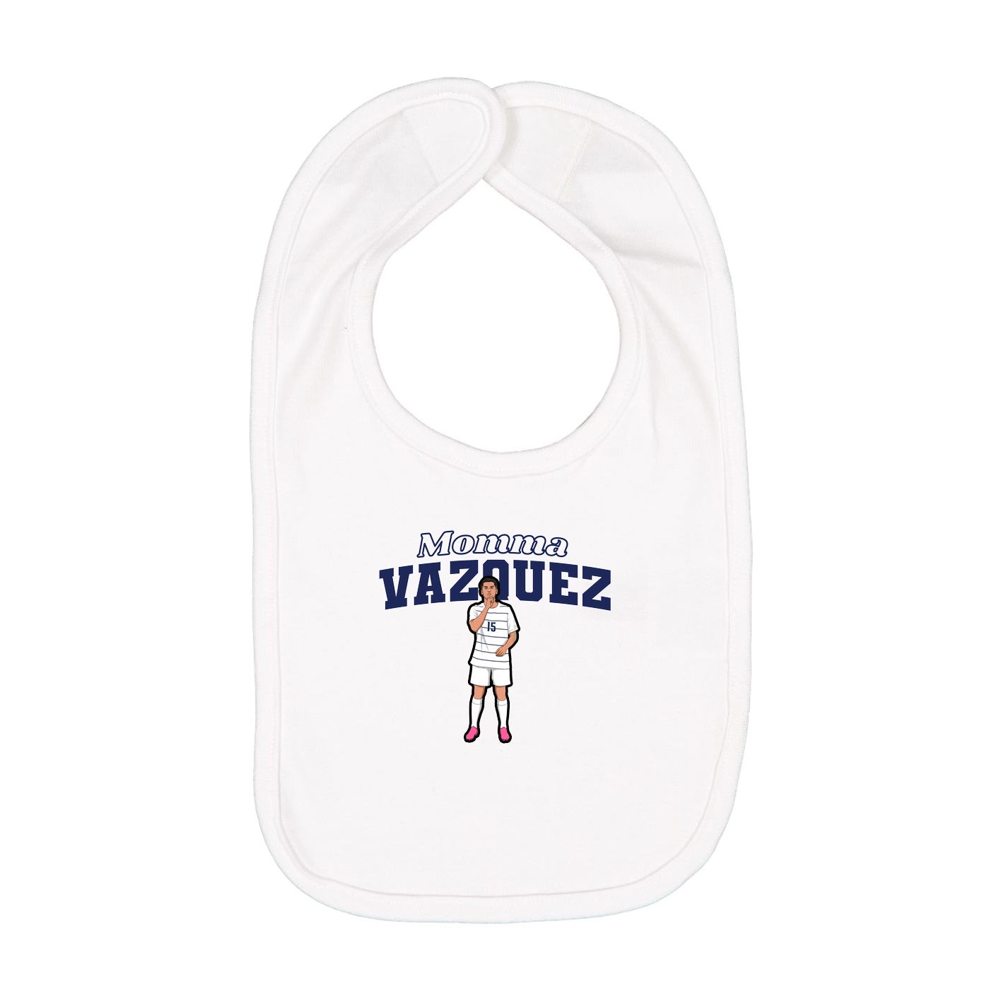 Infant Bib — Mothers Day Block in White