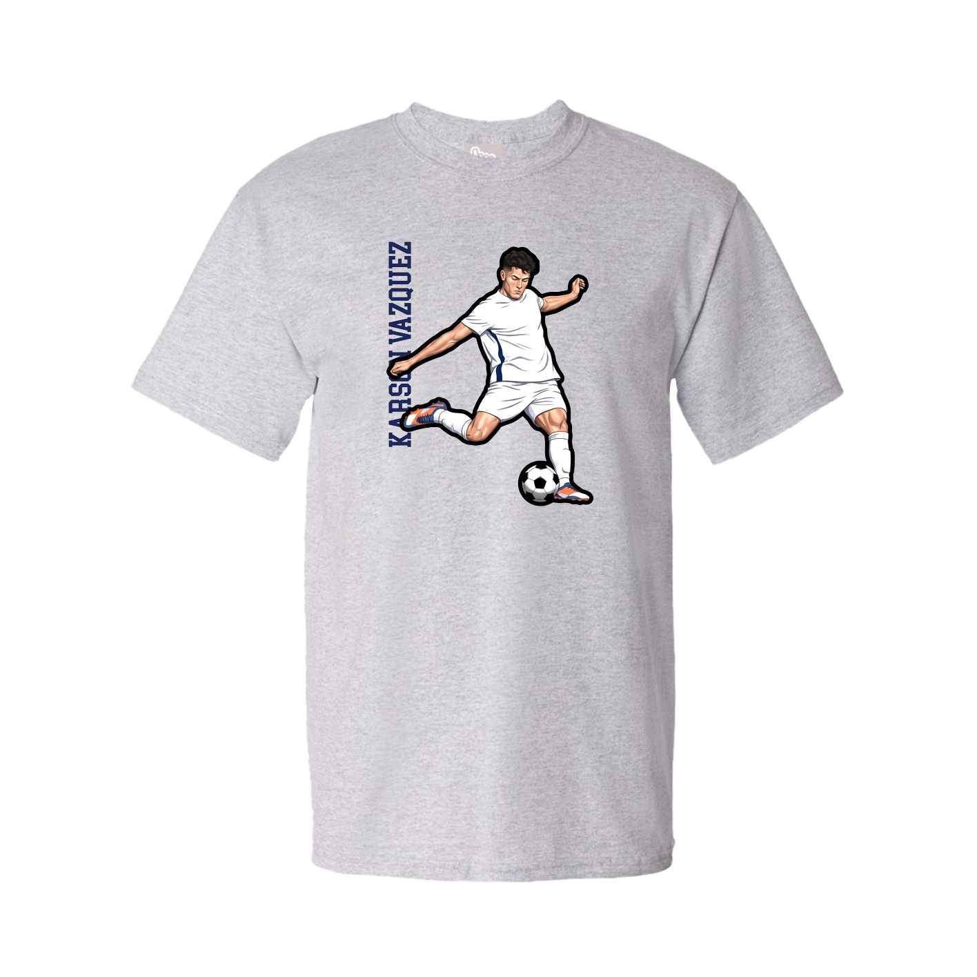 Youth Tee — Name Vertical in Grey