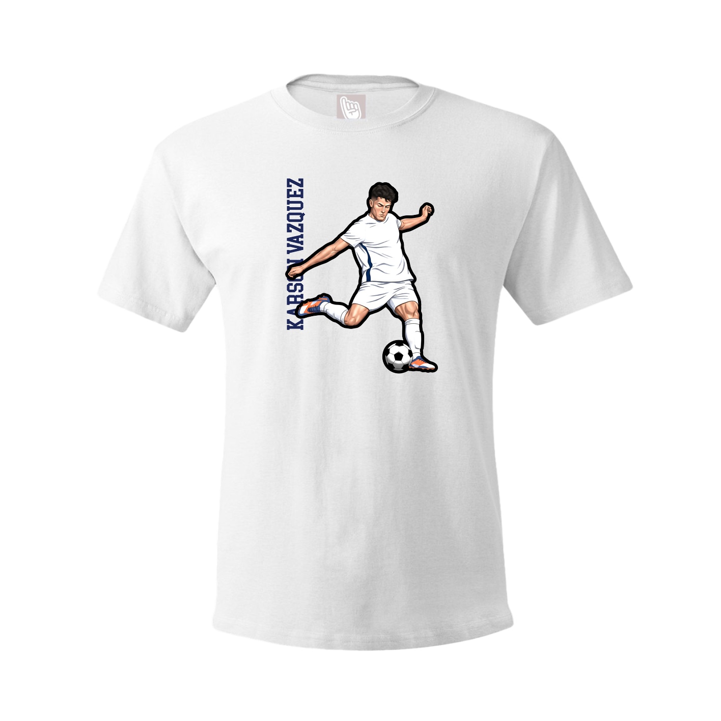 Youth Tee — Name Vertical in White