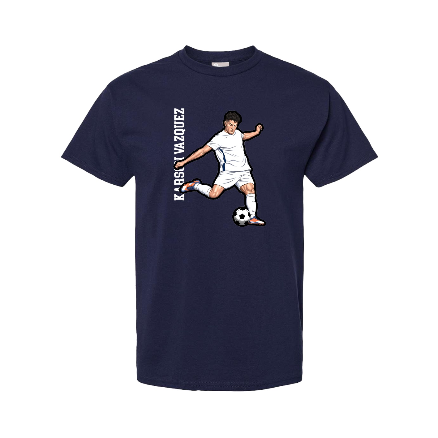 Youth Tee — Name Vertical in Navy