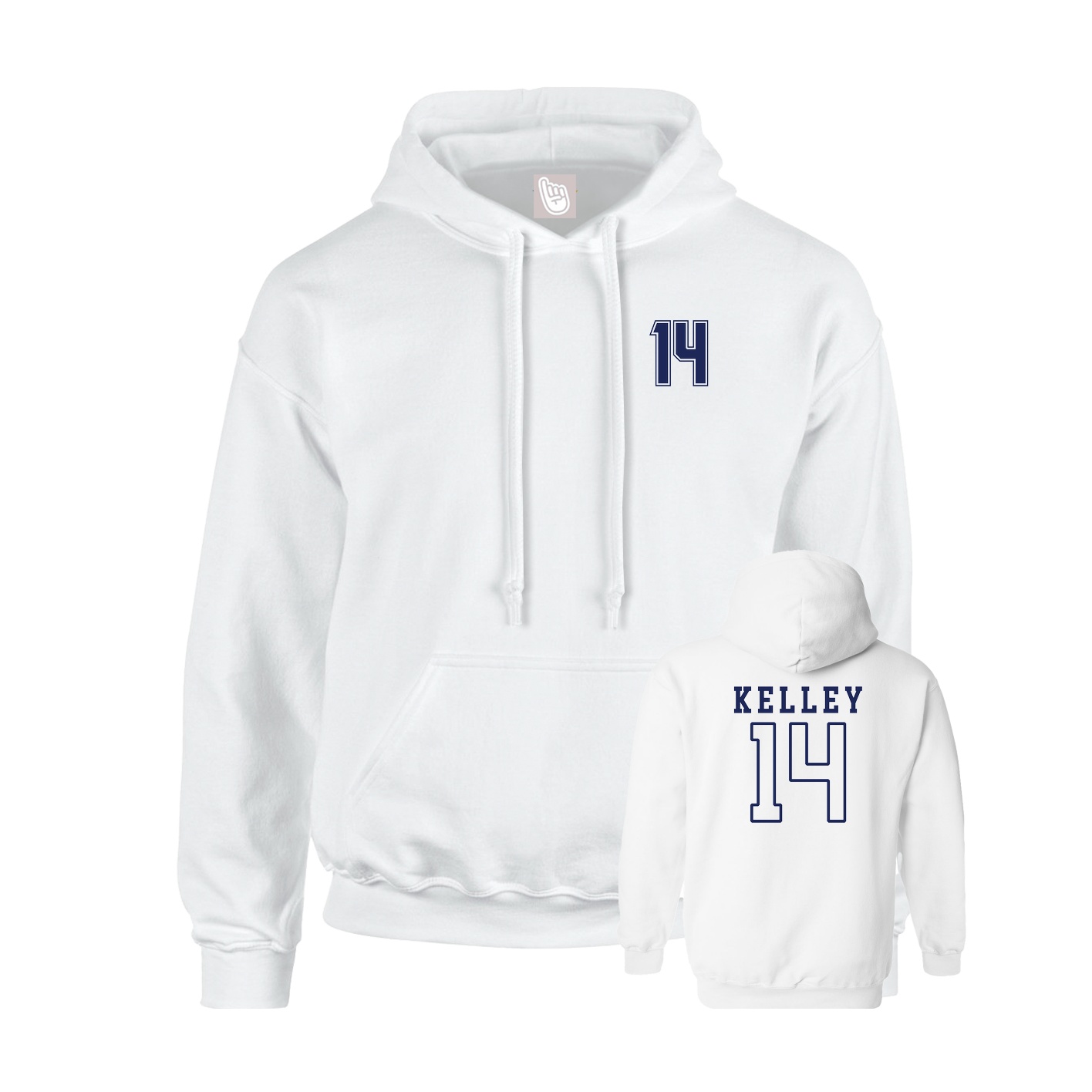 Hoodie — Chest Back in White