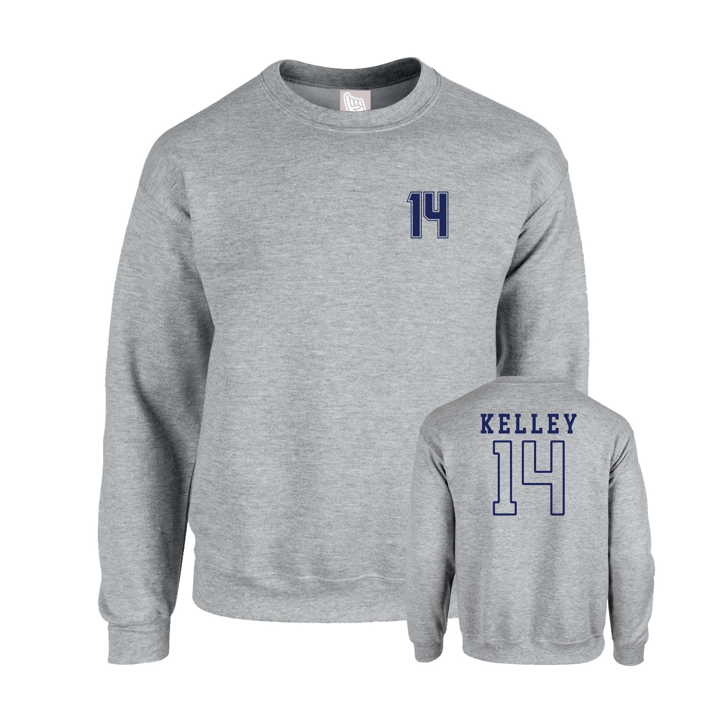 Fleece Crew — Chest Back in Grey