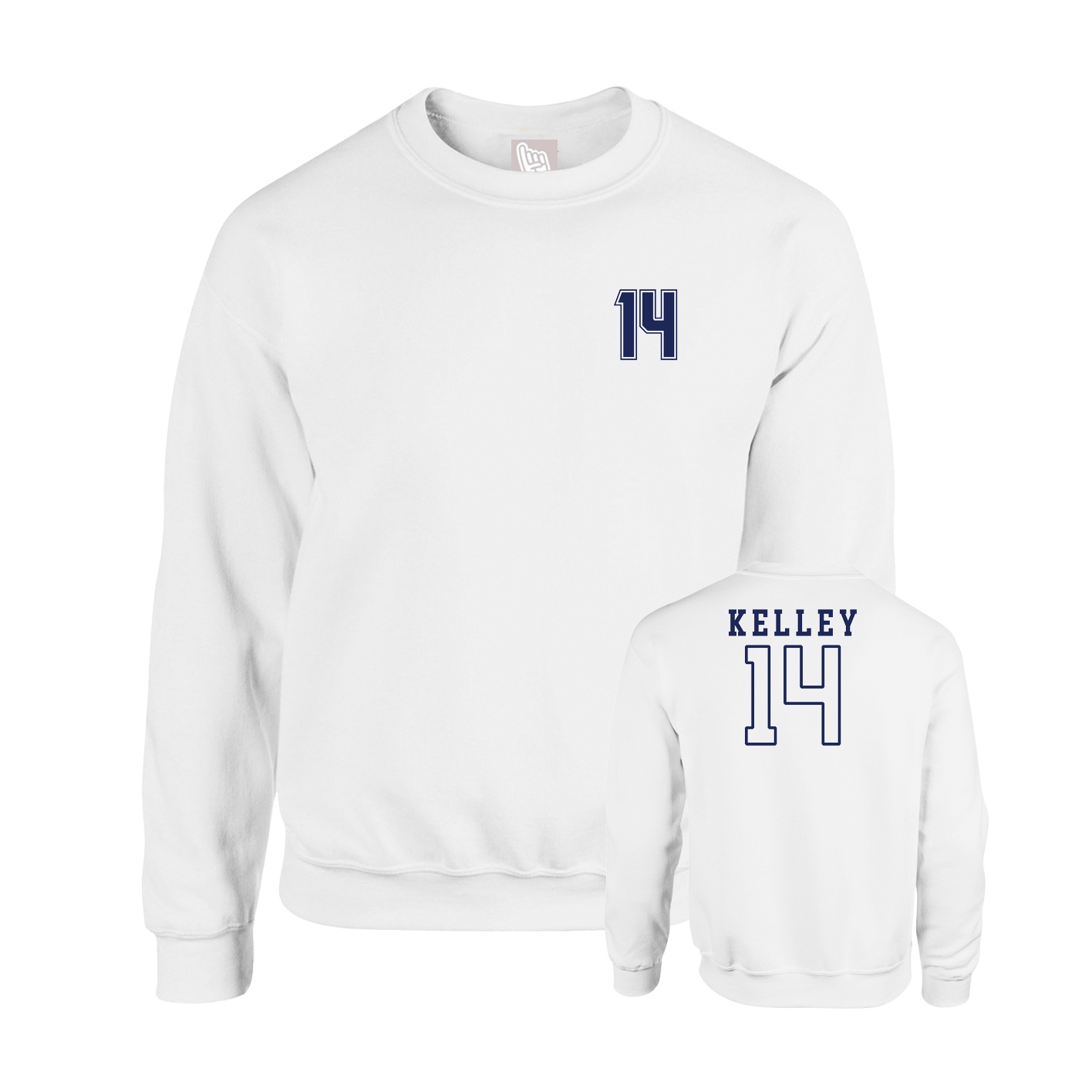 Fleece Crew — Chest Back in White