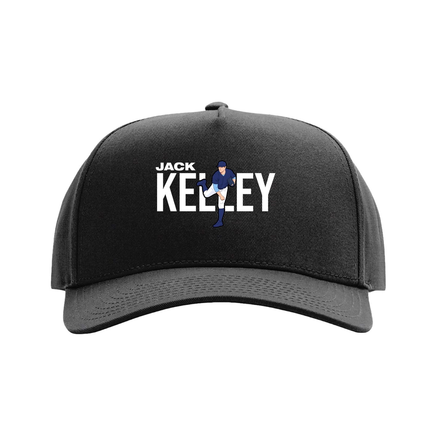 Full Fabric Five-Panel Champ Cap — Player Name in Black