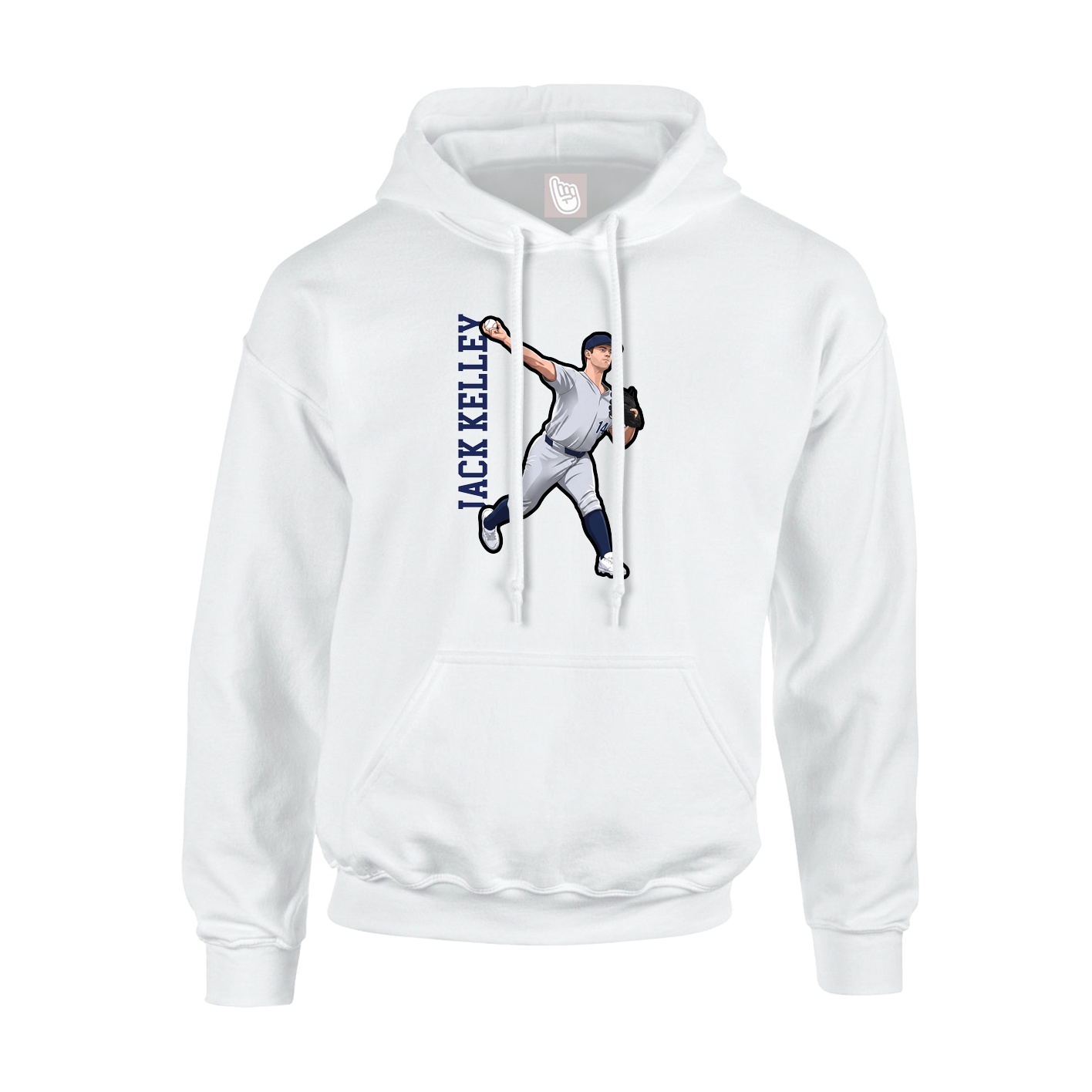 Hoodie — Name Vertical in White