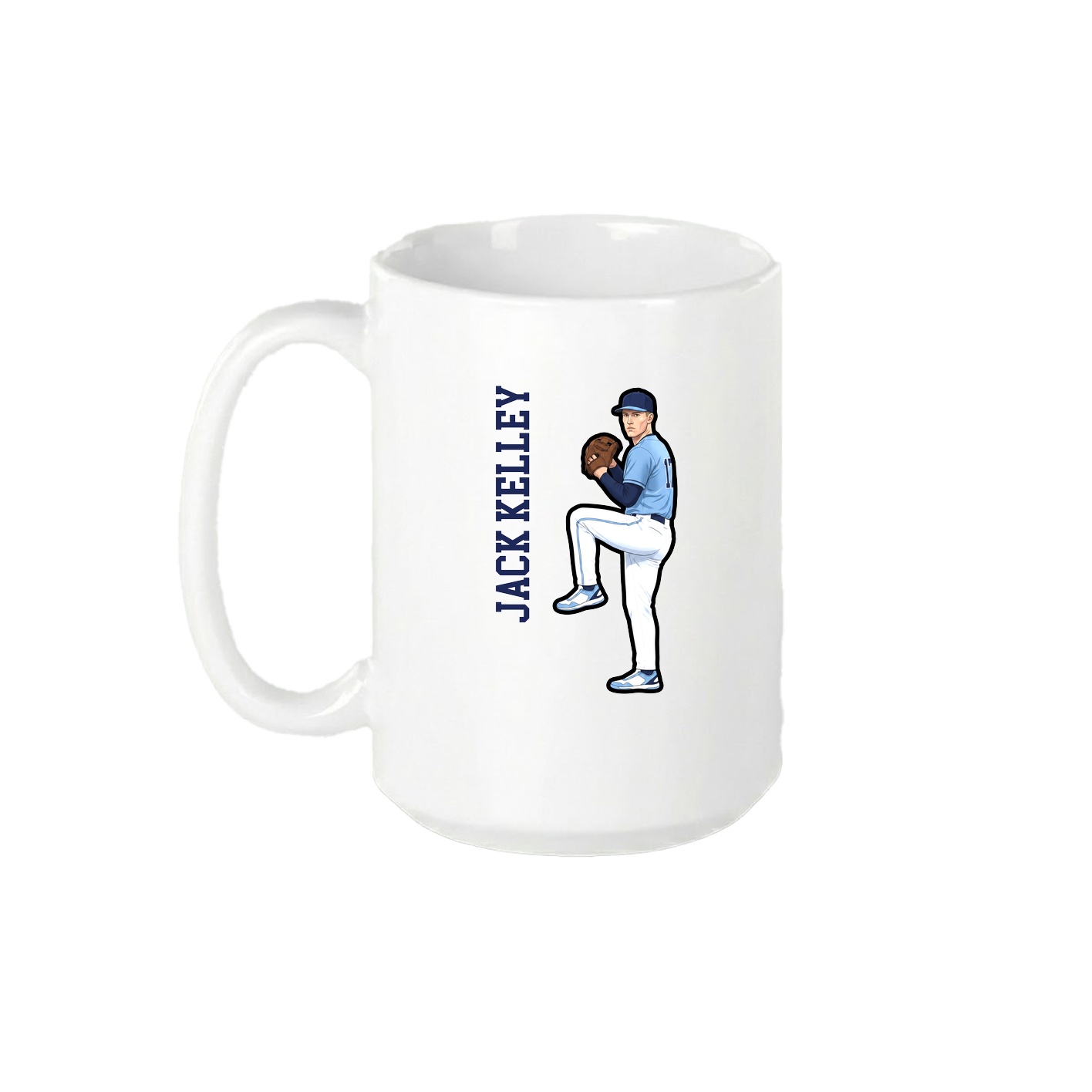 15oz Coffee Mug — Name Vertical in White