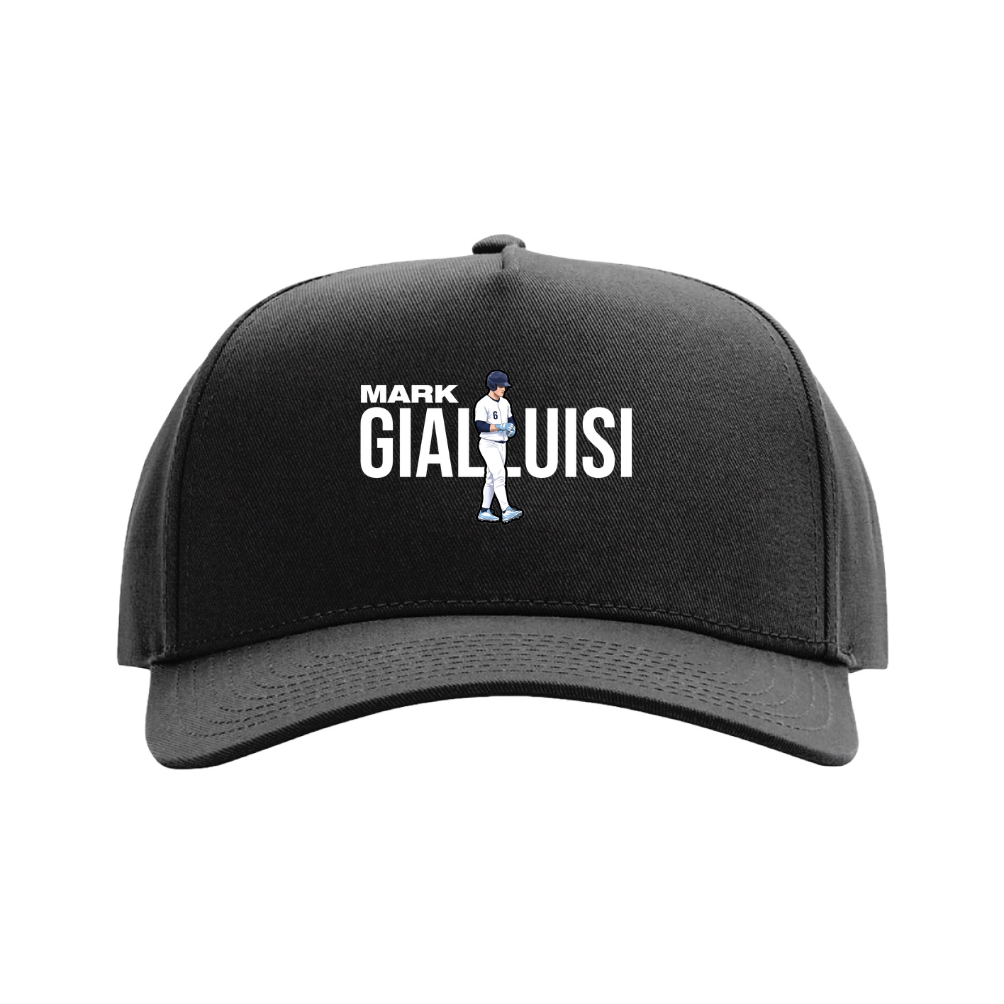Full Fabric Five-Panel Champ Cap — Player Name in Black