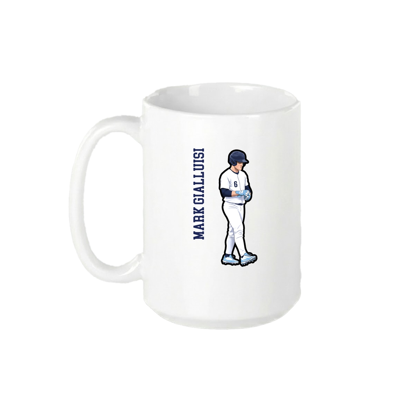 15oz Coffee Mug — Name Vertical in White