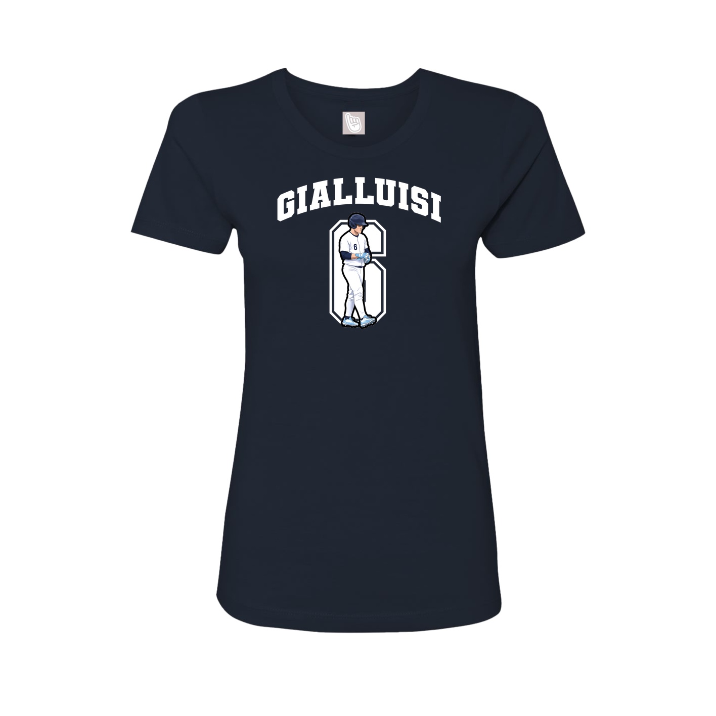 Fitted Women's Tee — Number in Navy