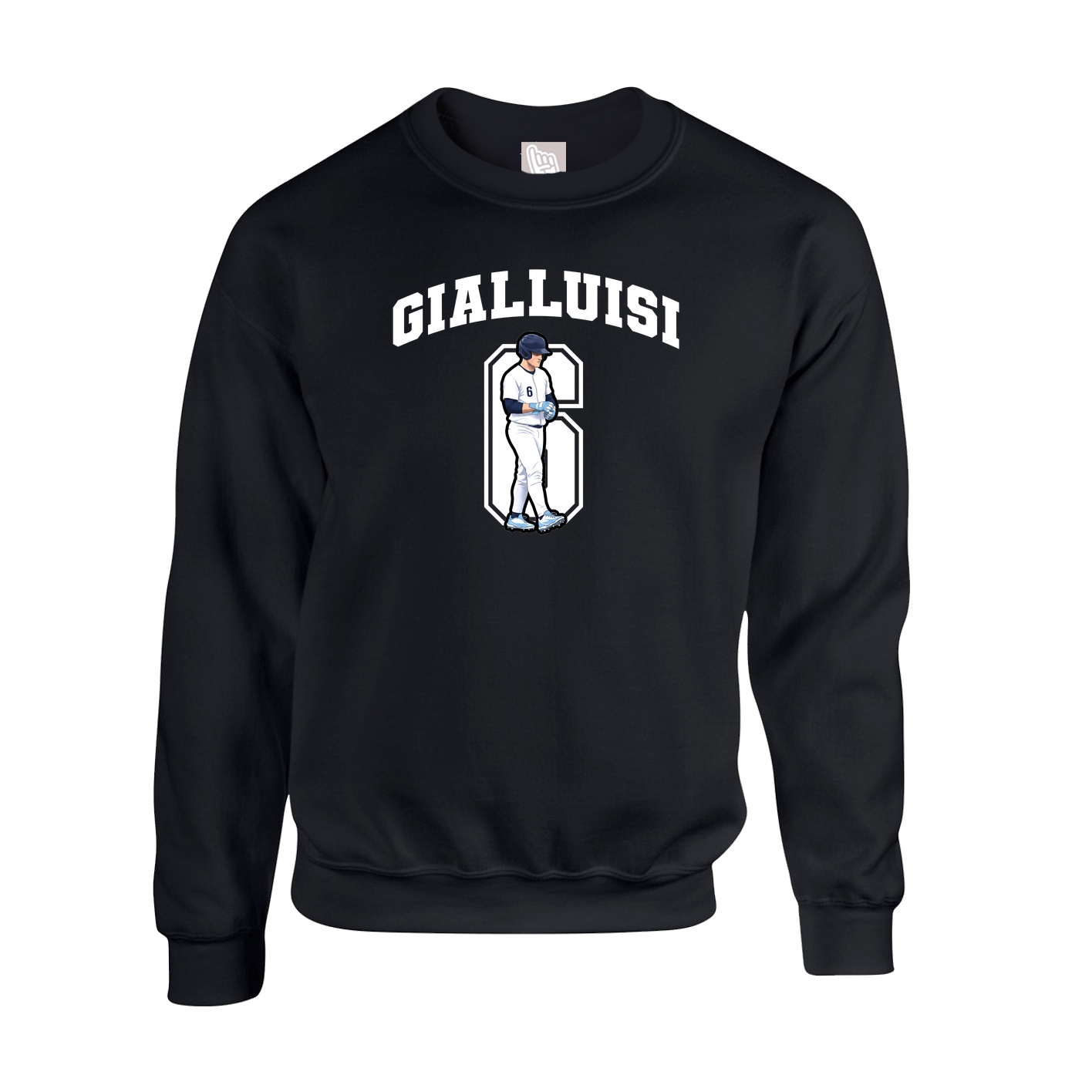 Fleece Crew — Number in Black