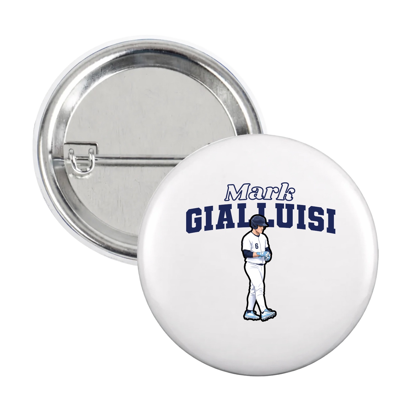 Game Day Button — Name Arch in White