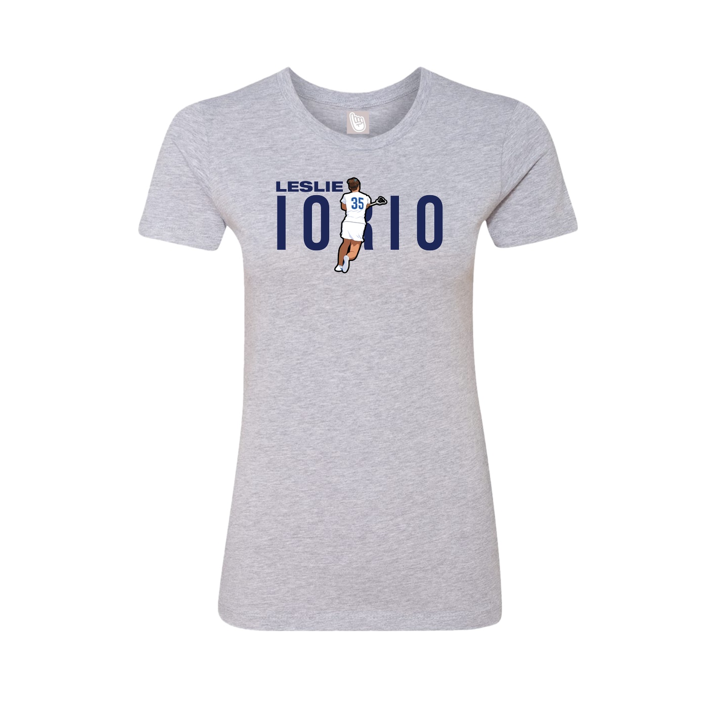 Fitted Women's Tee — Player Name in Grey