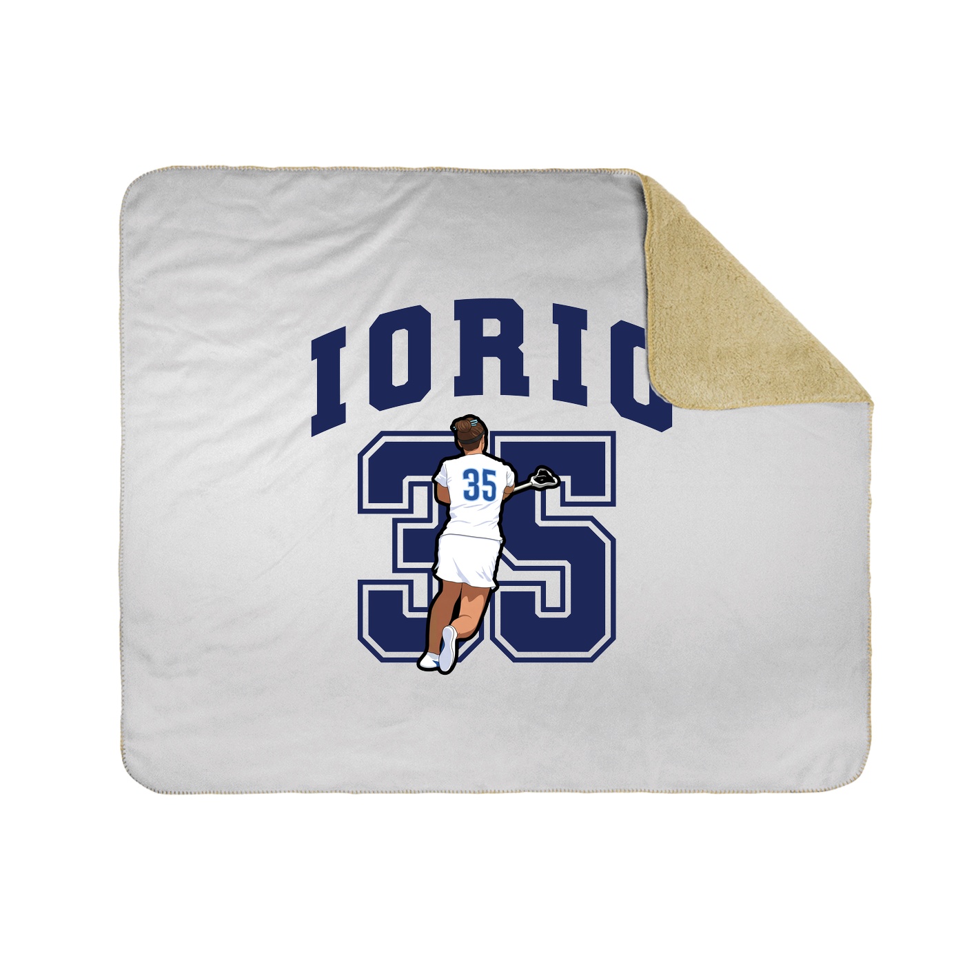 Throw Blanket — Number in White
