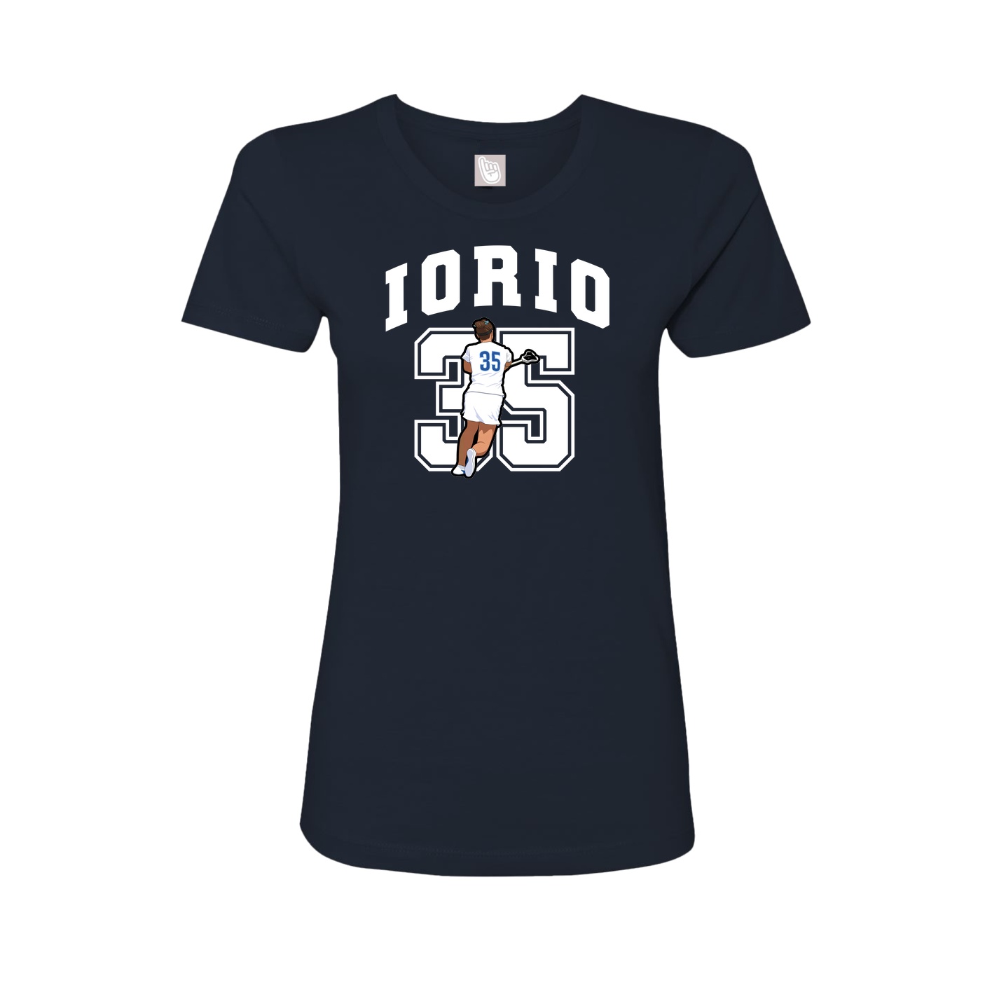 Fitted Women's Tee — Number in Navy