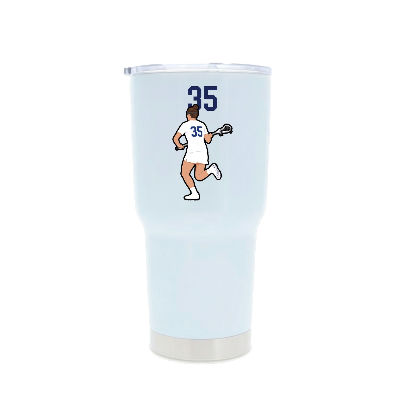 30oz Stainless Steel Tumbler — Number Top in White