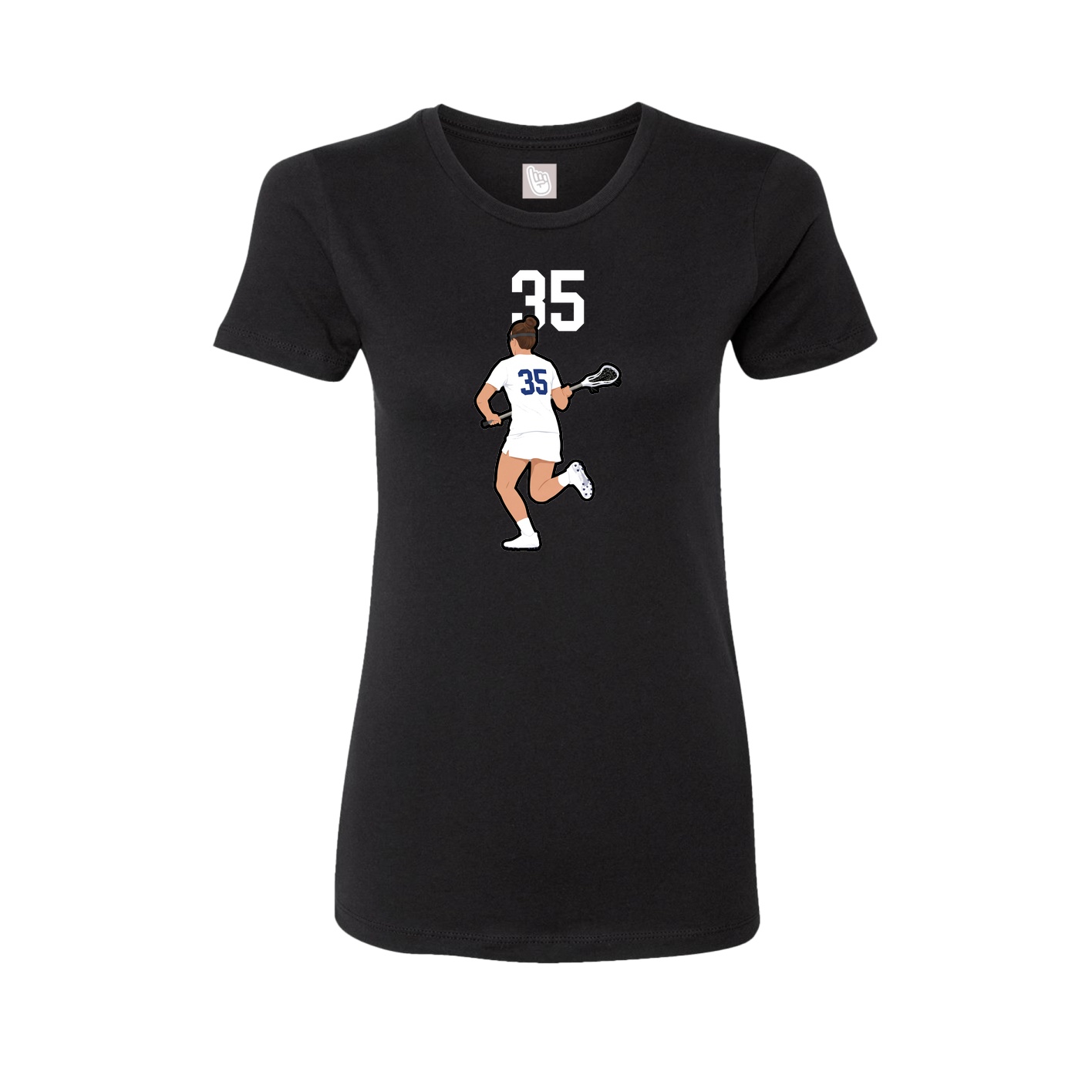 Fitted Women's Tee — Number Top in Black