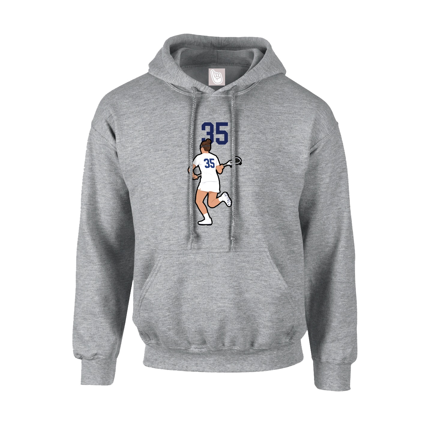 Hoodie — Number Top in Grey