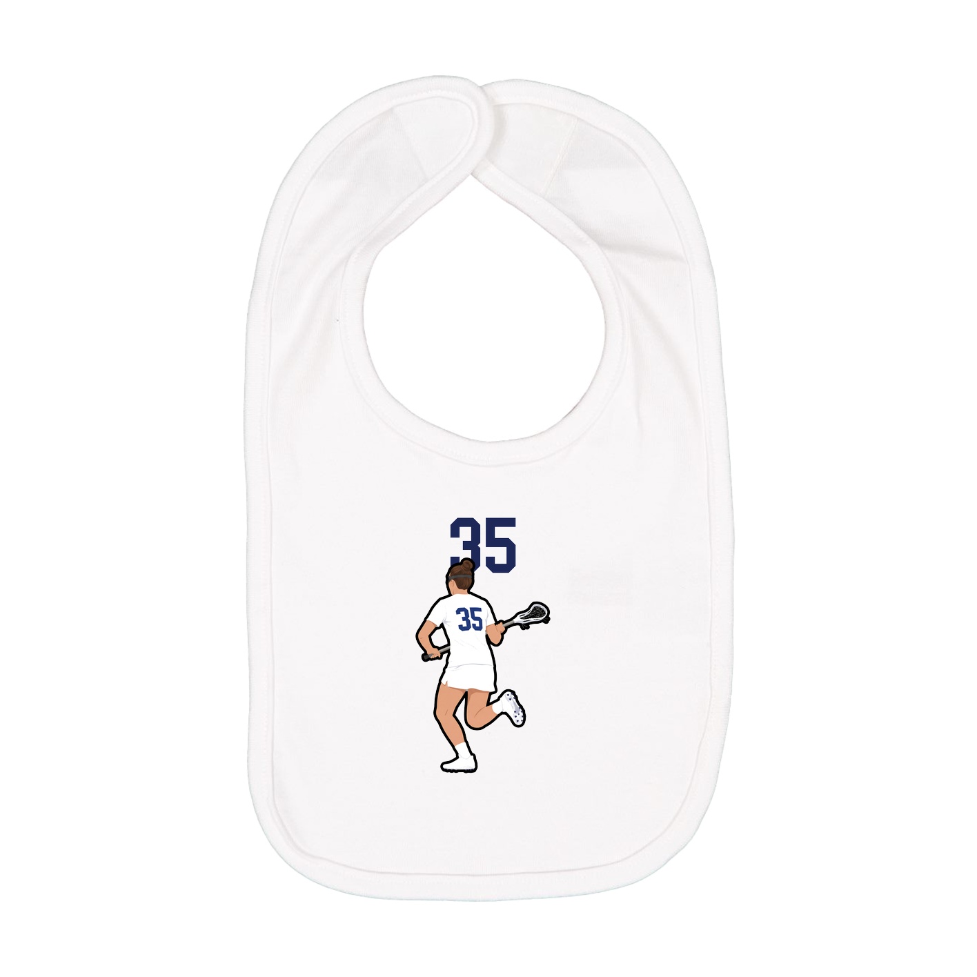 Infant Bib — Number Top in White