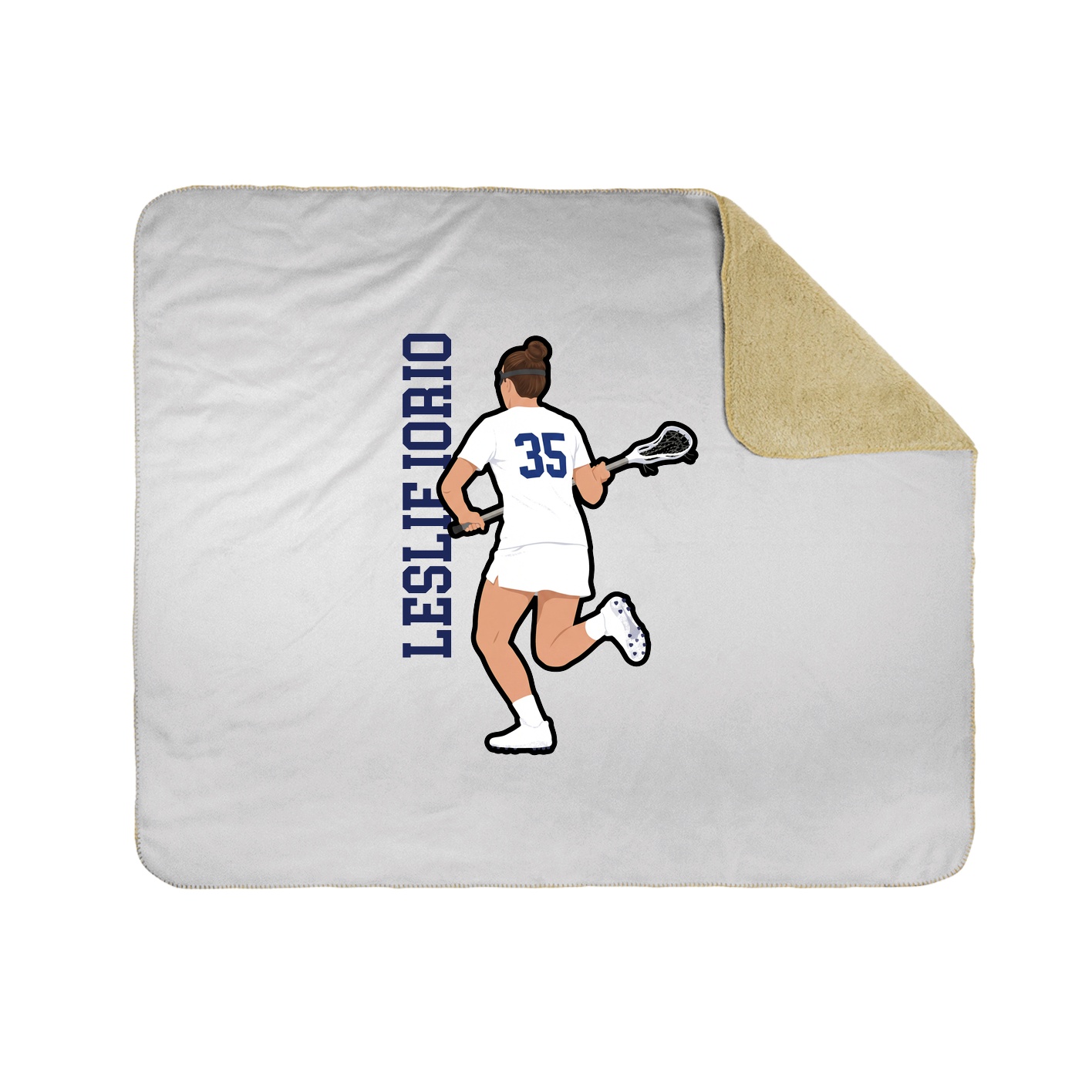 Throw Blanket — Name Vertical in White