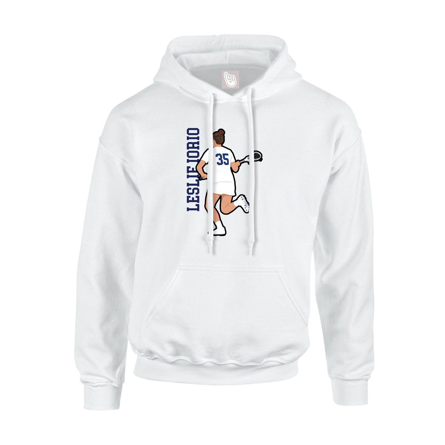 Hoodie — Name Vertical in White