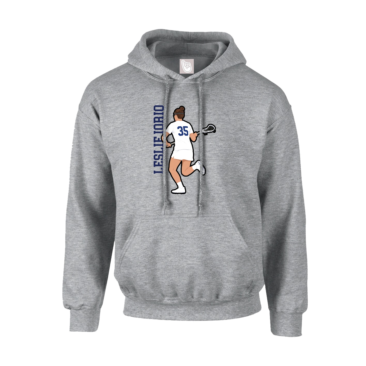 Youth Hoodie — Name Vertical in Grey