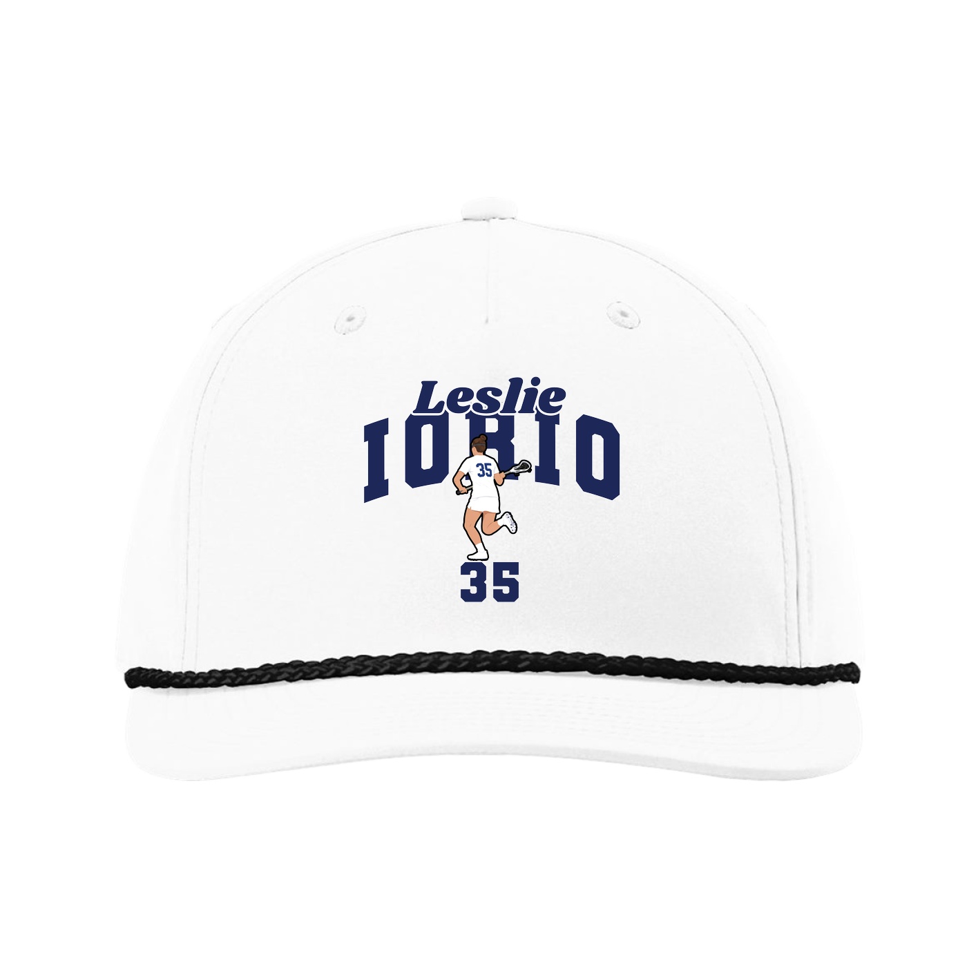 Five-Panel Classic Rope Cap — Signature Arch in White
